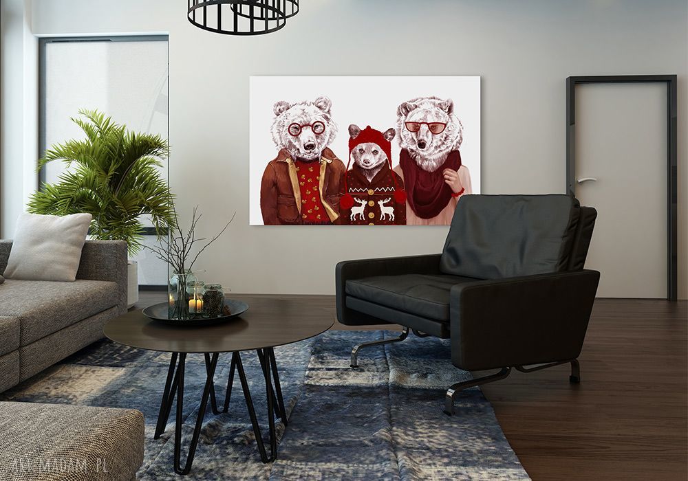 Obraz na płótnie 120x80 cm Rodzina Misiów - wysyłka w 24h