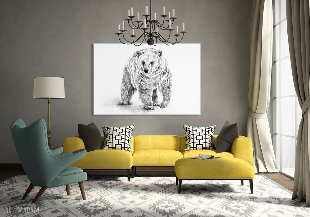Obraz na płótnie 120x80 cm Niedźwiedź - gotowy do zawieszenia