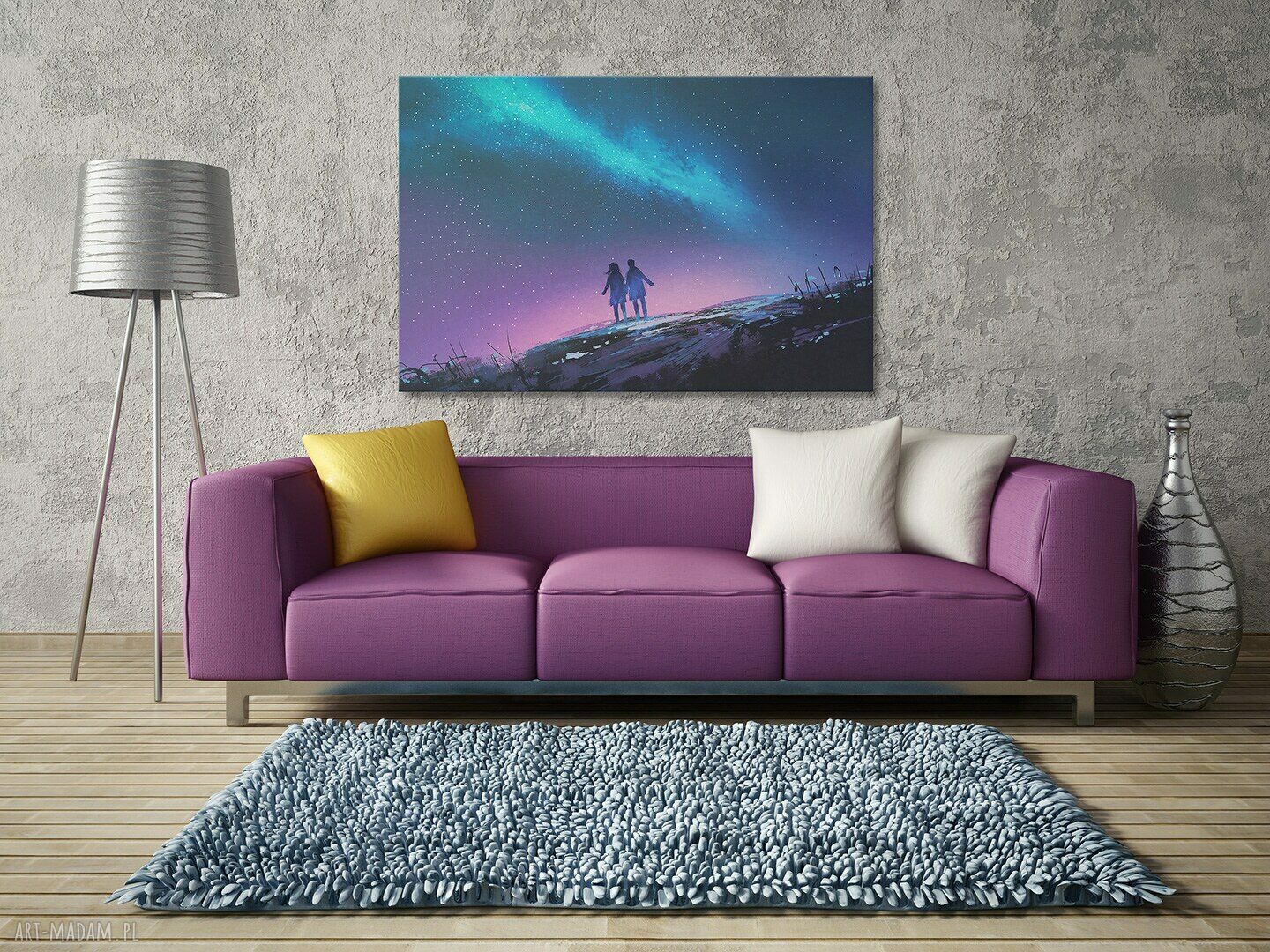Obraz na płótnie - PARA NOC NIEBO - 120x80 cm (21201)