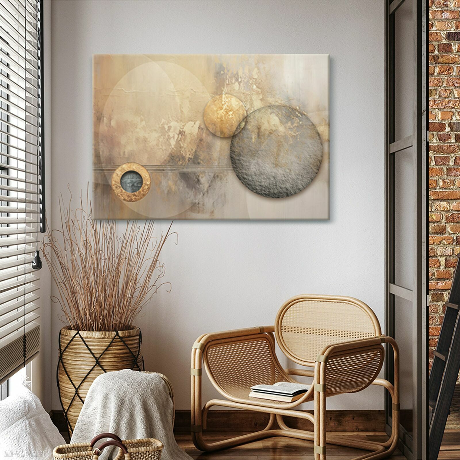 Duży obraz na płótnie 100x70 cm - abstrakcja geometryczna