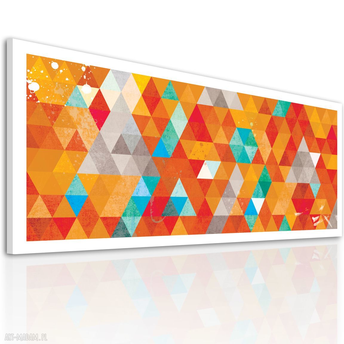 Obraz na płótnie 147x60 cm - Pomarańczowe trójkąty i elipsy