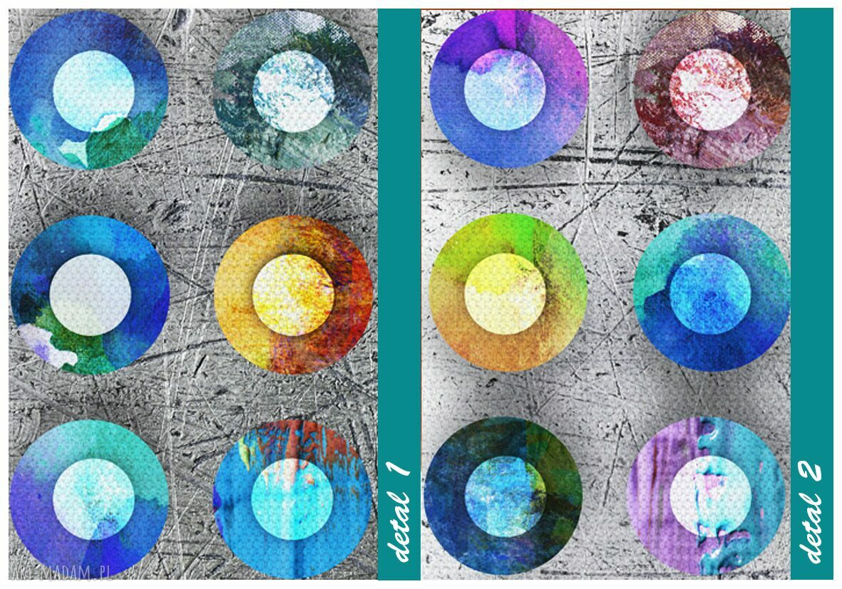 Abstrakcja Koła 147x60 cm - nowoczesny obraz na płótnie do wnętrz