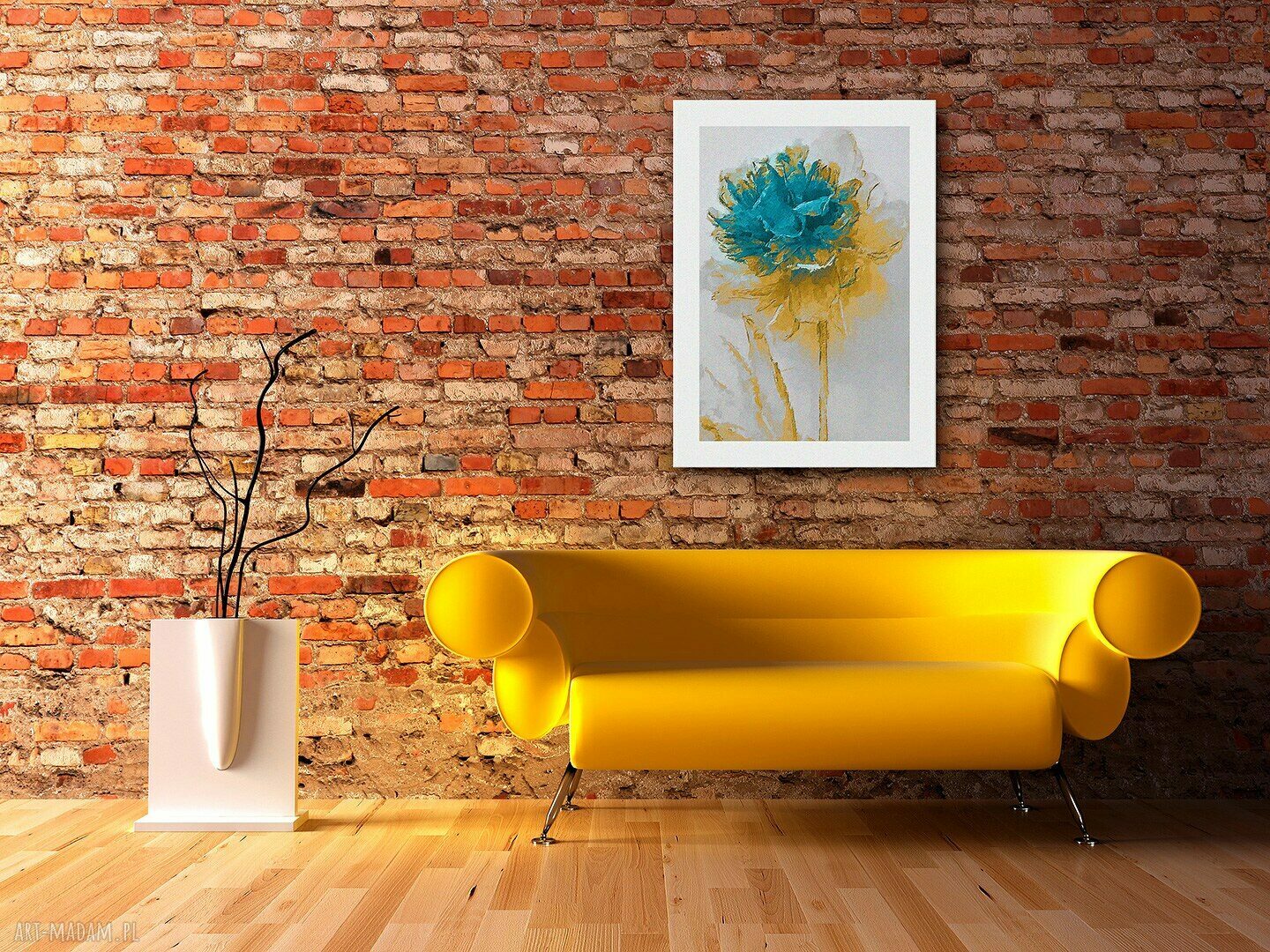Nowoczesny obraz na płótnie KWIAT TURKUS 50x70 cm (02002)