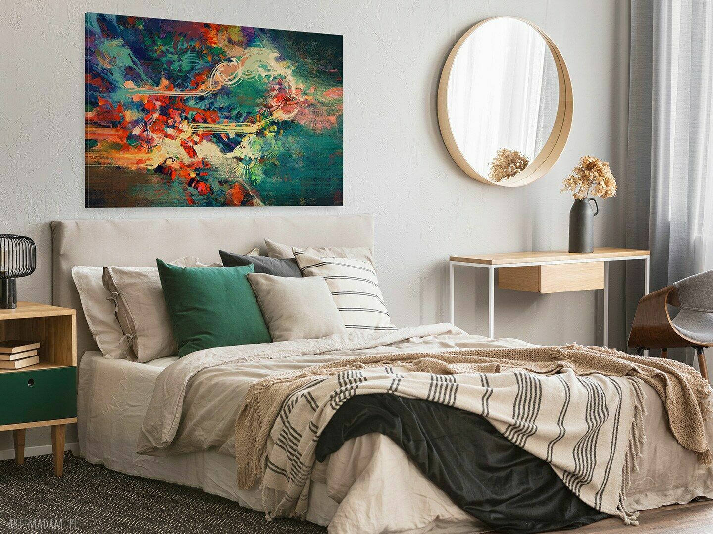 Kolorowa nowoczesna abstrakcja na płótnie 120x80 cm (22201)