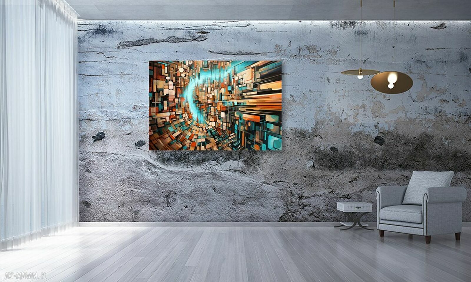Kolorowy obraz na płótnie ABSTRAKCJA 67 120x80 cm - gotowy do powieszenia