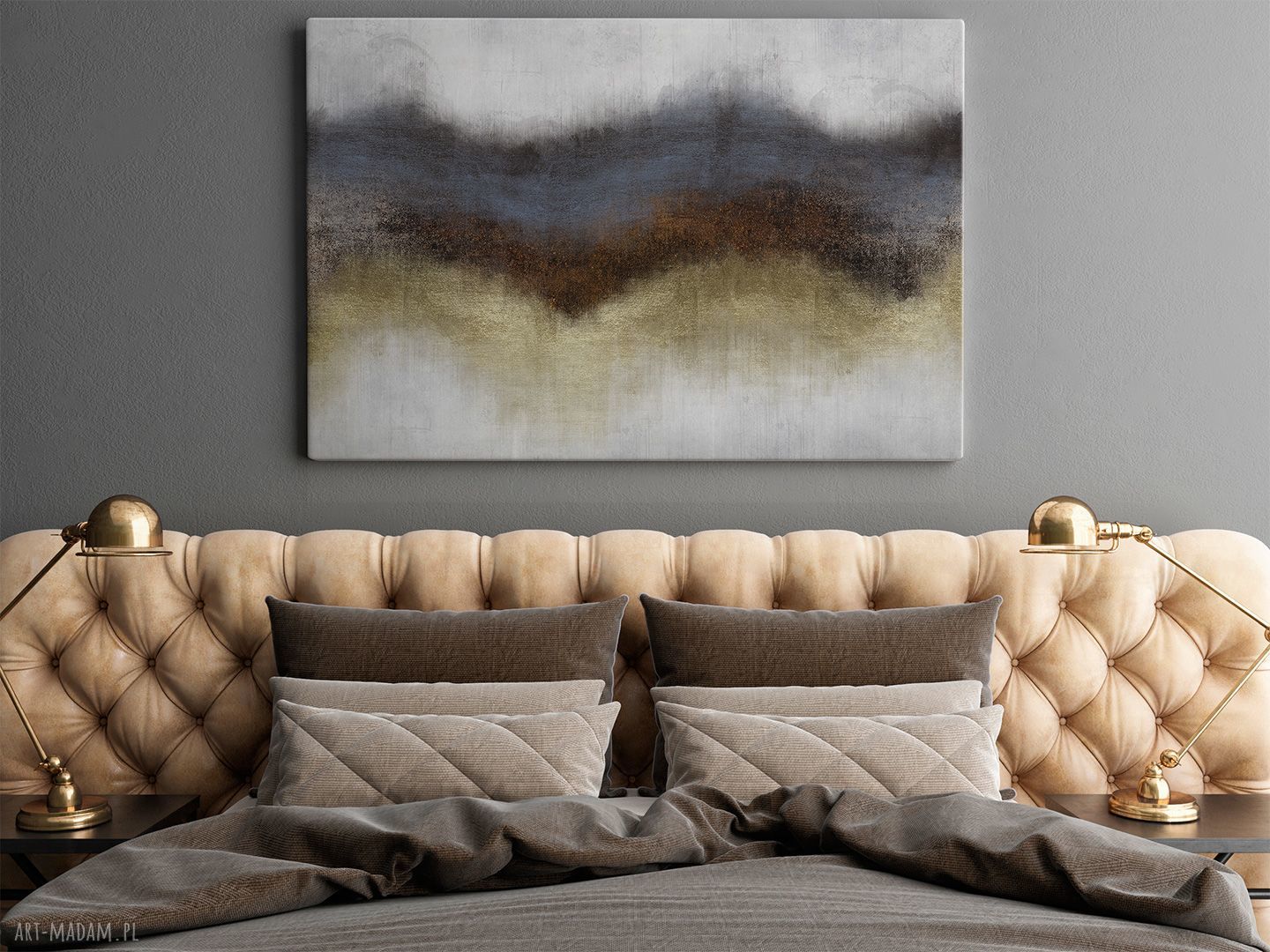 Obraz na płótnie Abstrakcja Złoty 120x80 cm do salonu