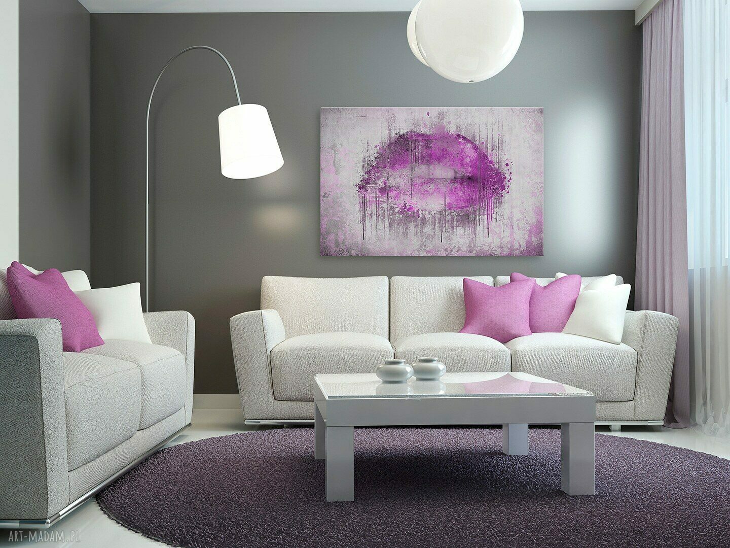 Obraz na płótnie Abstrakcja Usta Fioletowy 120x80 cm (23102)