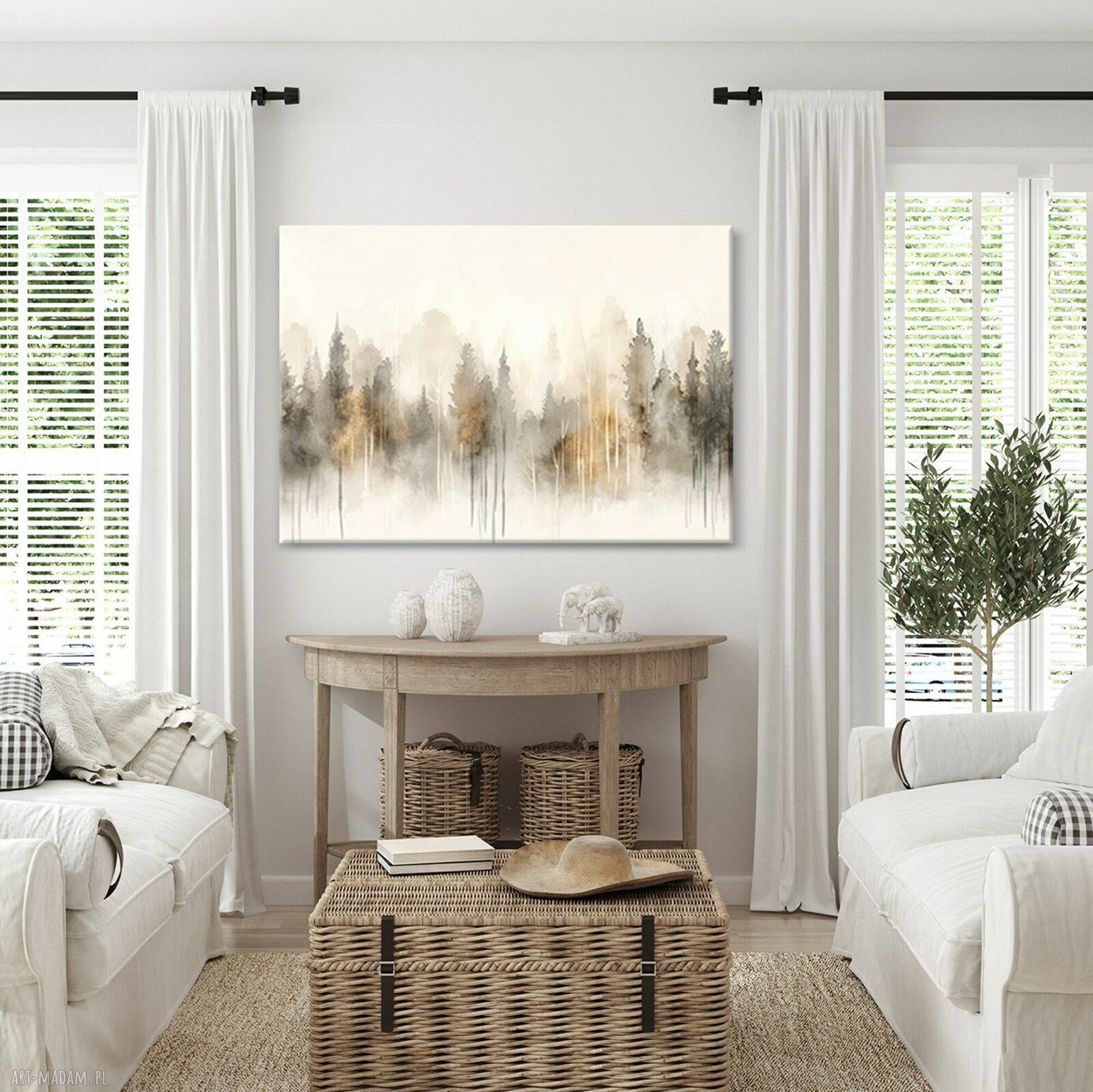 Obraz na płótnie 100x70 cm - Las w odcieniach ziemi