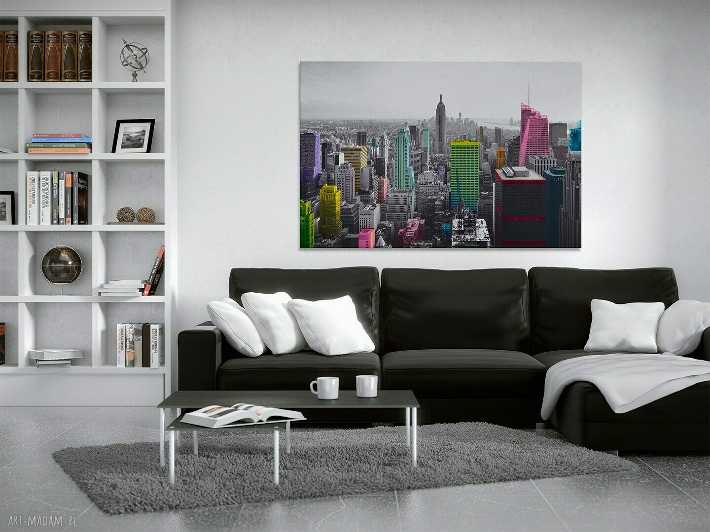 Obraz na płótnie - NOWY JORK WIEŻOWCE KOLORY - 120x80 cm (10901)