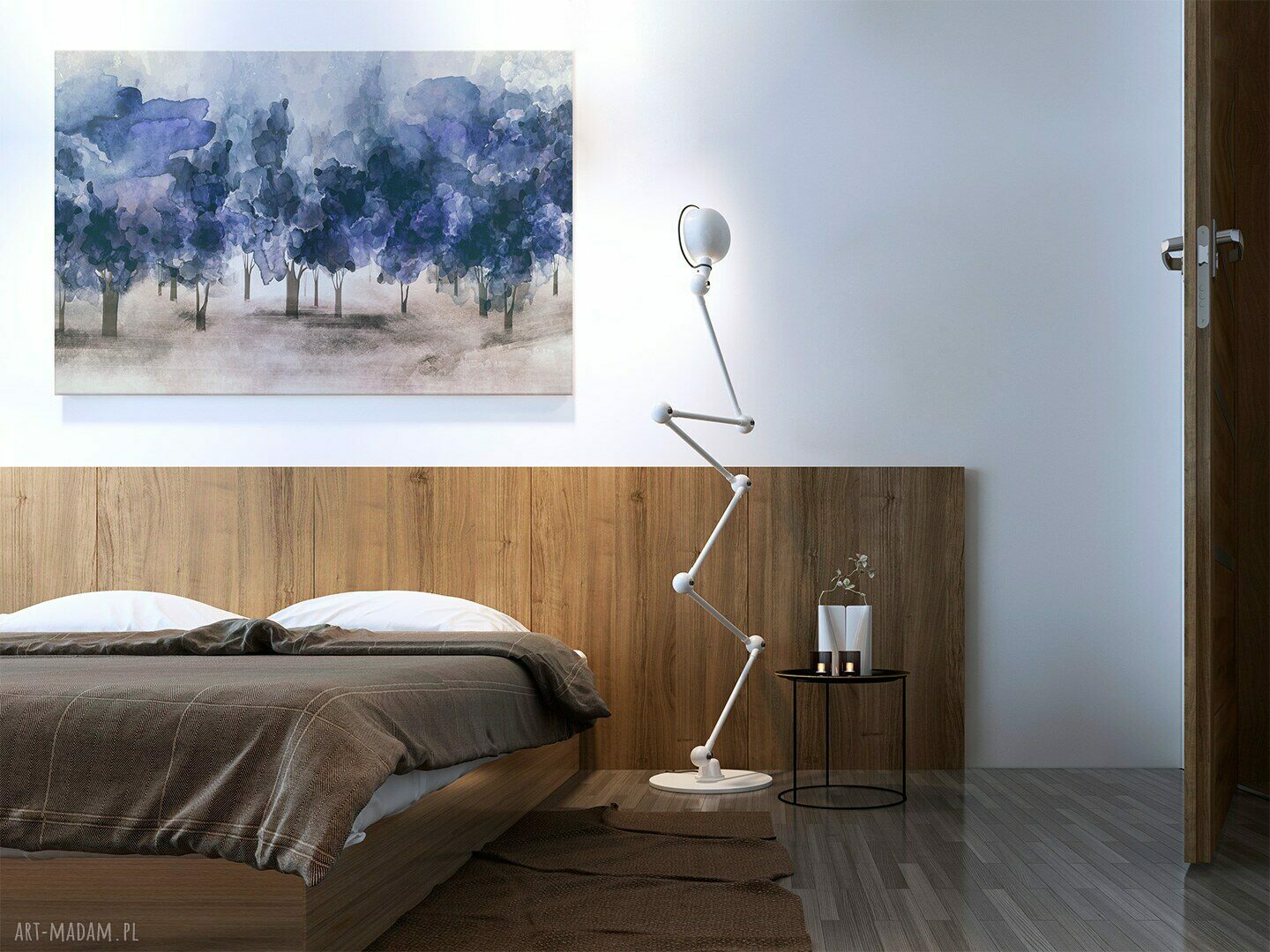 Obraz na płótnie - DRZEWA OBŁOKI NIEBIESKI - 120x80 cm (88201)