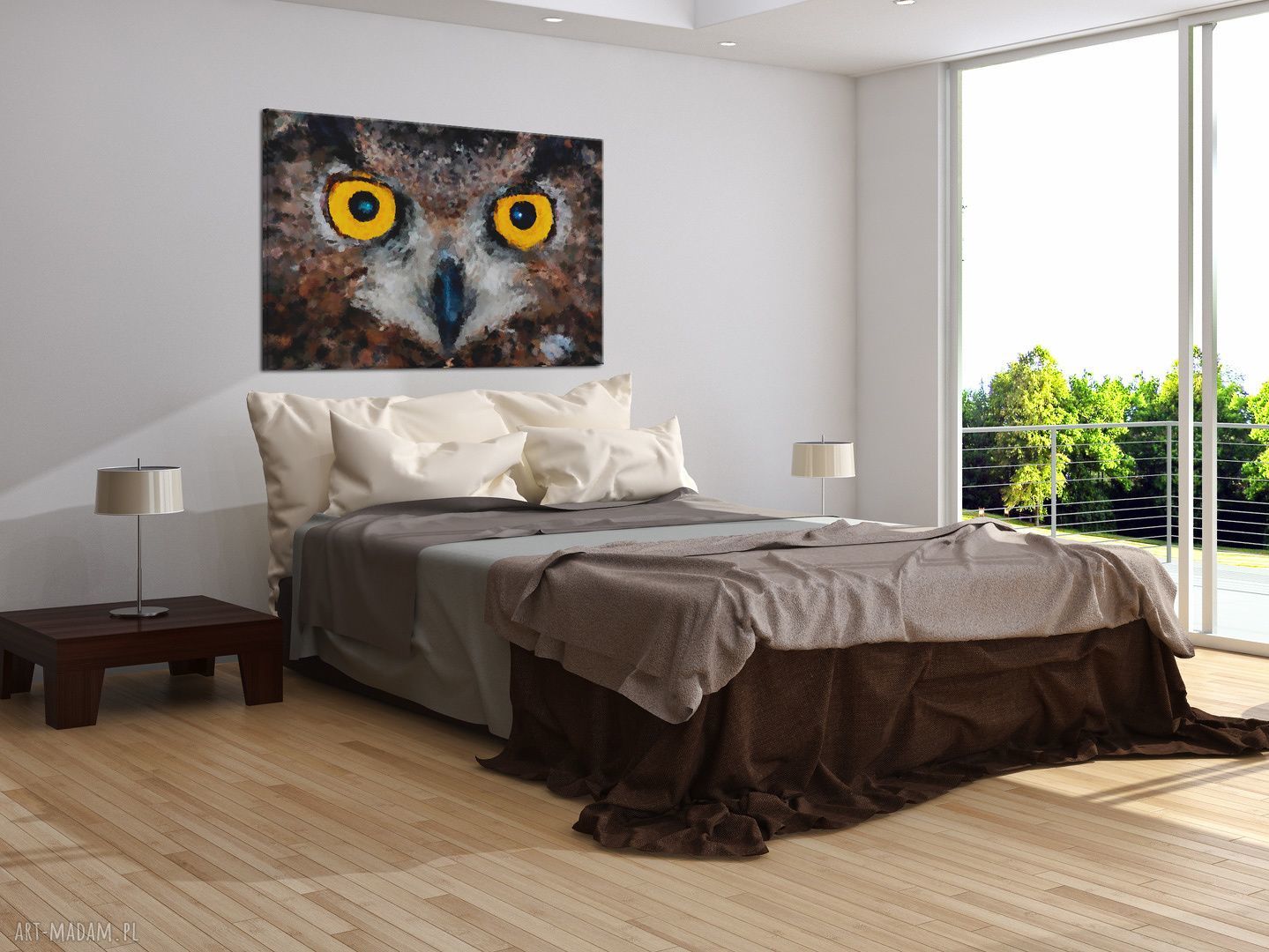 Obraz na płótnie SOWA OCZY - 120x80 cm (01701)