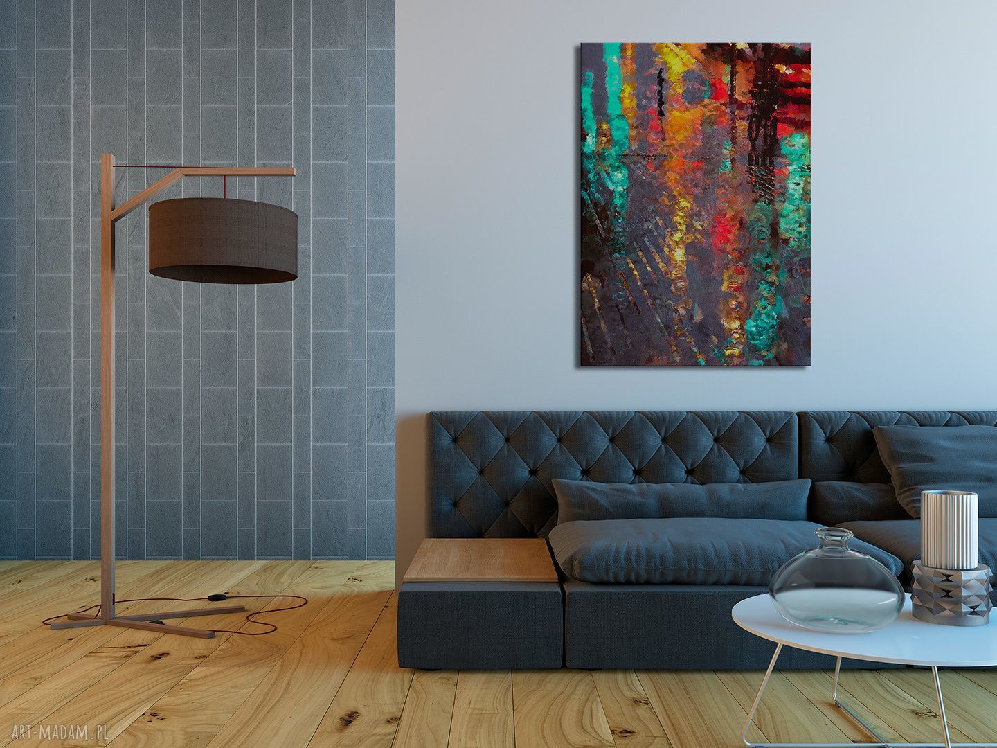 Obraz na płótnie - Abstrakcja Odbicie - 50x70 cm (06001)