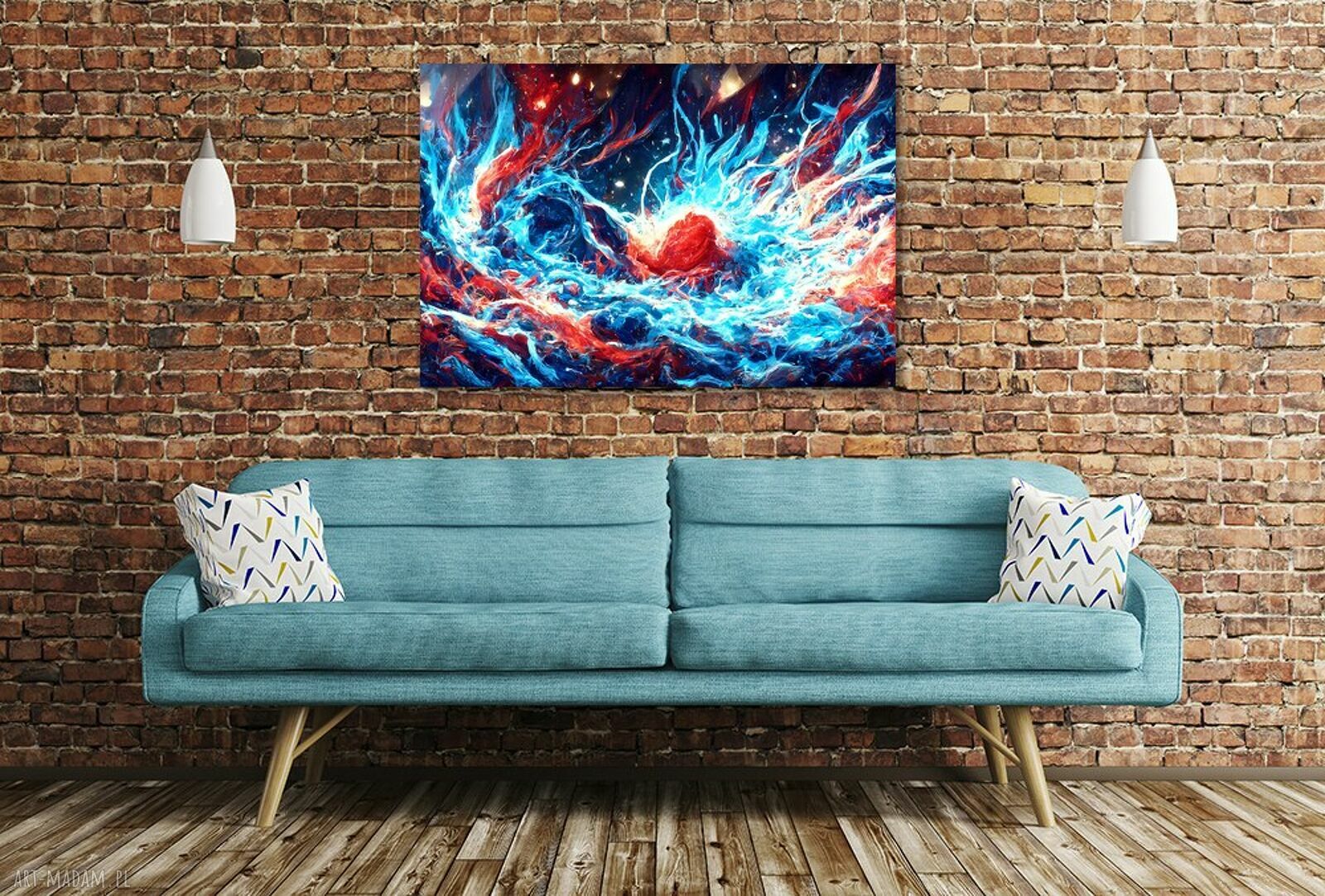 Obraz na płótnie Kosmos - Ogień i Lód, abstrakcja 120x80 cm