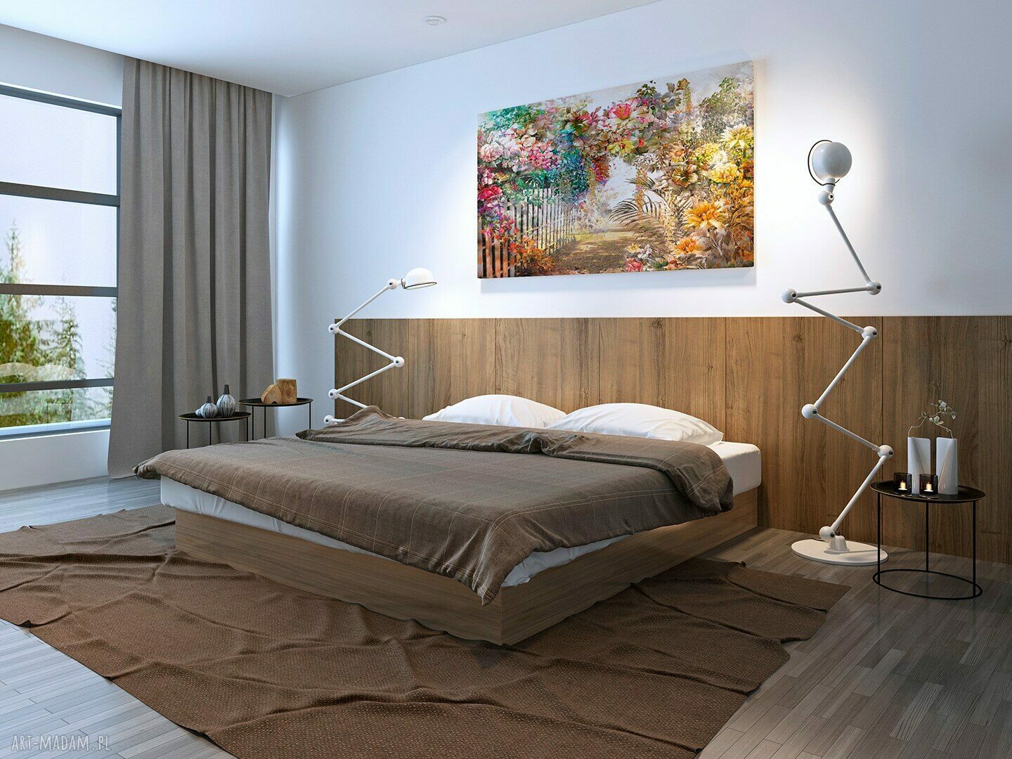 Obraz na płótnie KWIATY OGRÓD ALEJA 120x80 cm (79501)