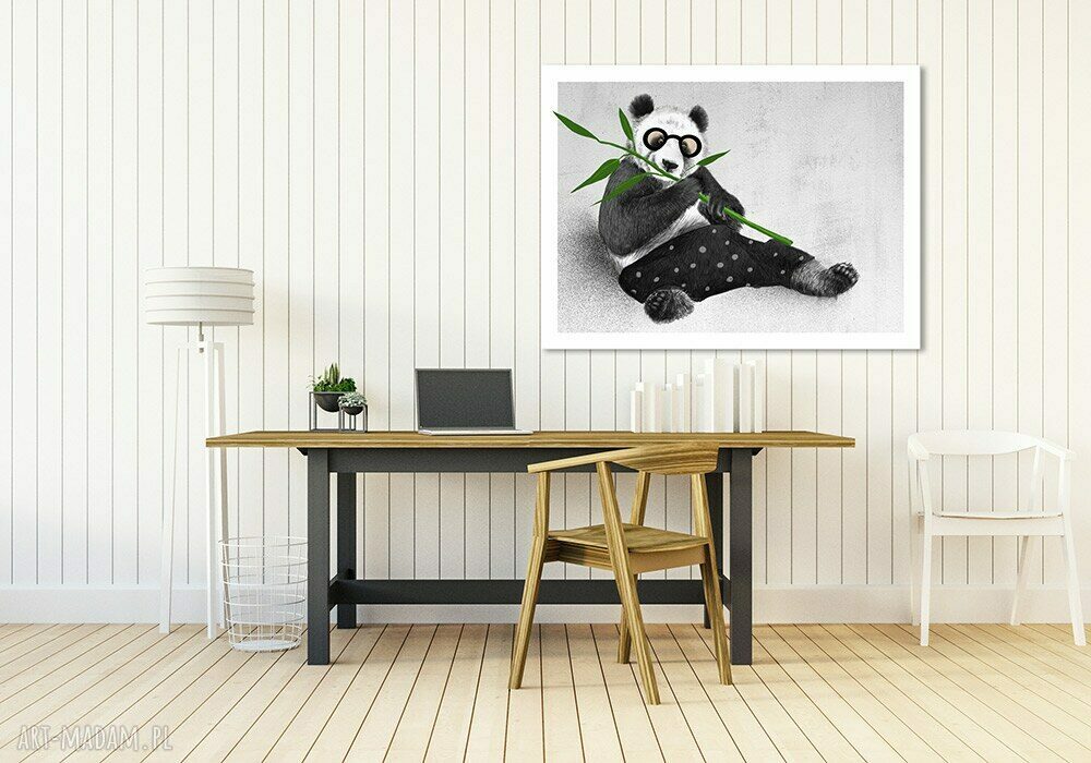 Obraz Panda w Okularach 80x60 cm - ręczne wykonanie i wysyłka w 24h