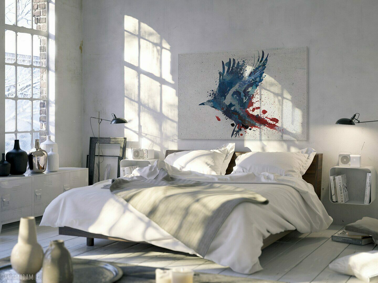 Obraz na płótnie - ABSTRAKCJA PTAK - 120x80 cm (17201)