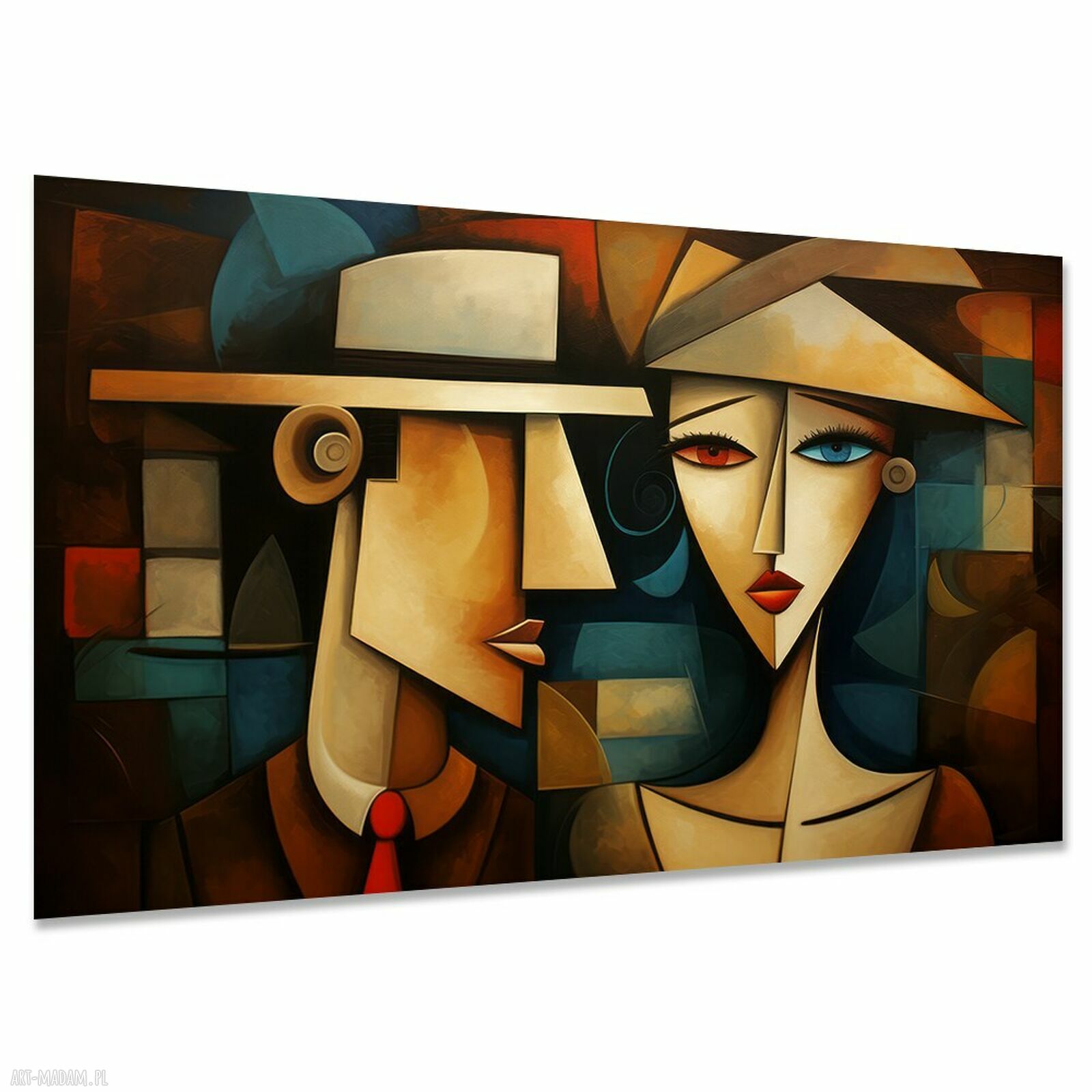 Obraz na płótnie „Para 3” 120x80 - nowoczesny kubizm i art deco