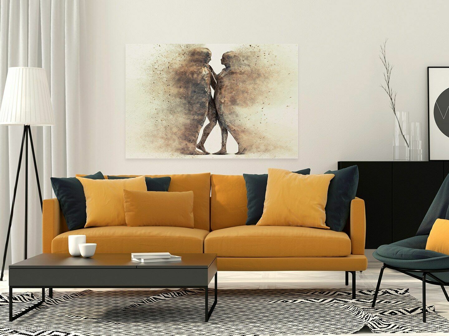 Nowoczesny obraz na płótnie 120x80 cm - Para sylwetek i cienie