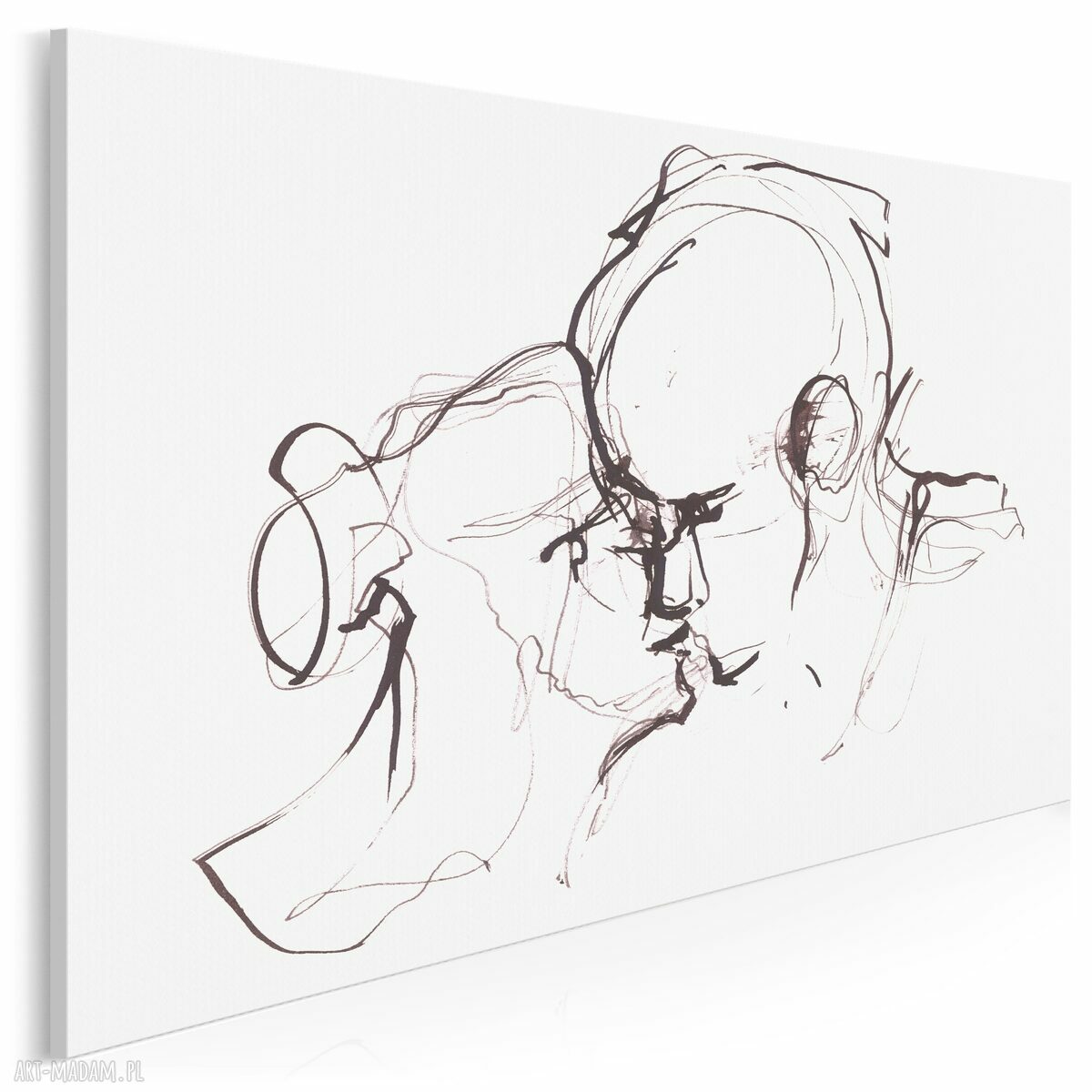 Obraz na płótnie - Para Miłość Pocałunek Minimalistyczny - 120x80 cm (703301)