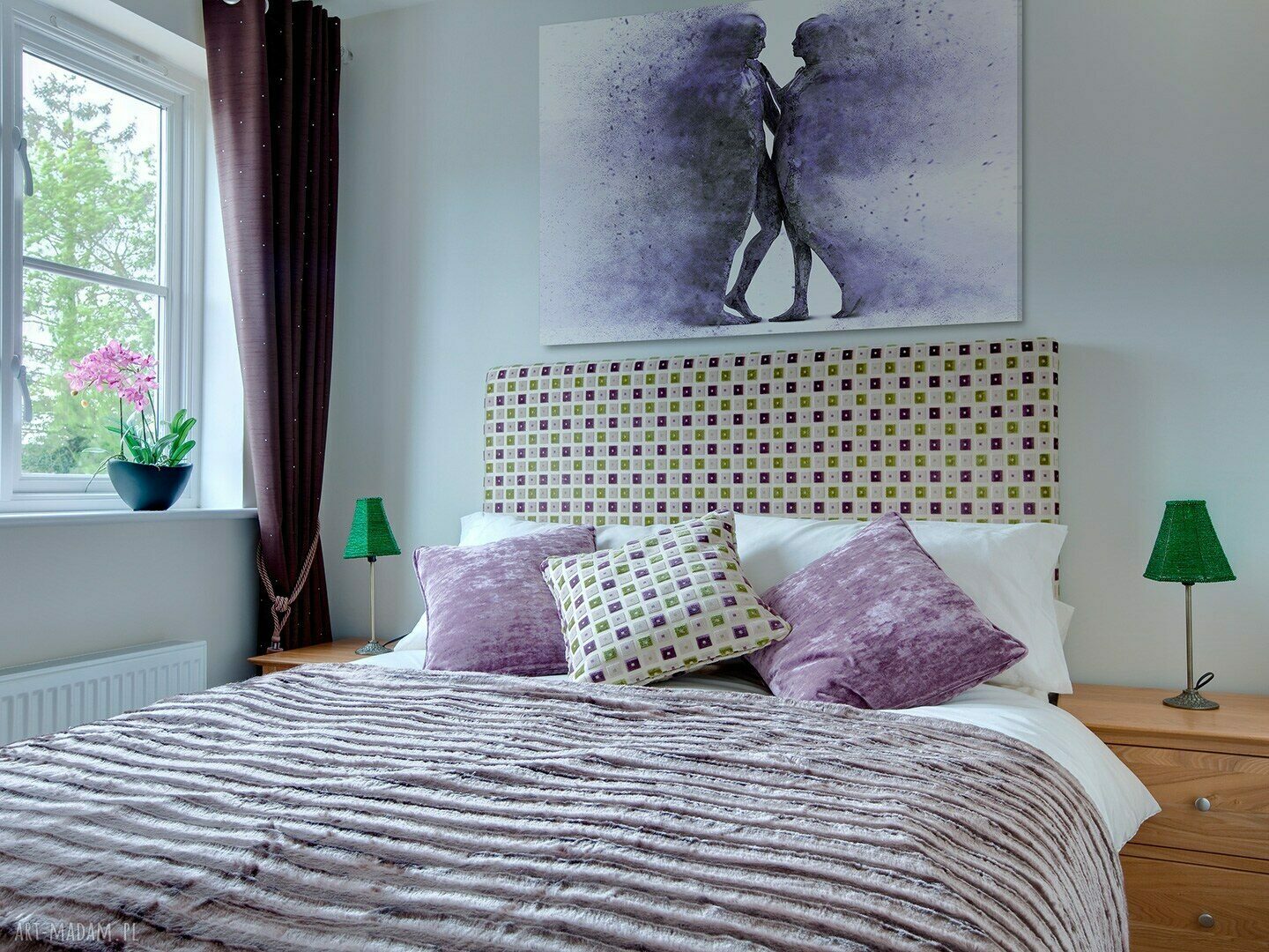 Nowoczesny obraz na płótnie Para sylwetek w fioletach 120x80 cm (Vaku dsgn)