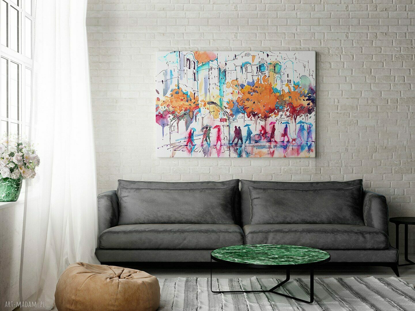 Obraz na płótnie - LUDZIE MIASTO KOLOROWY - 120x80 cm (79101)