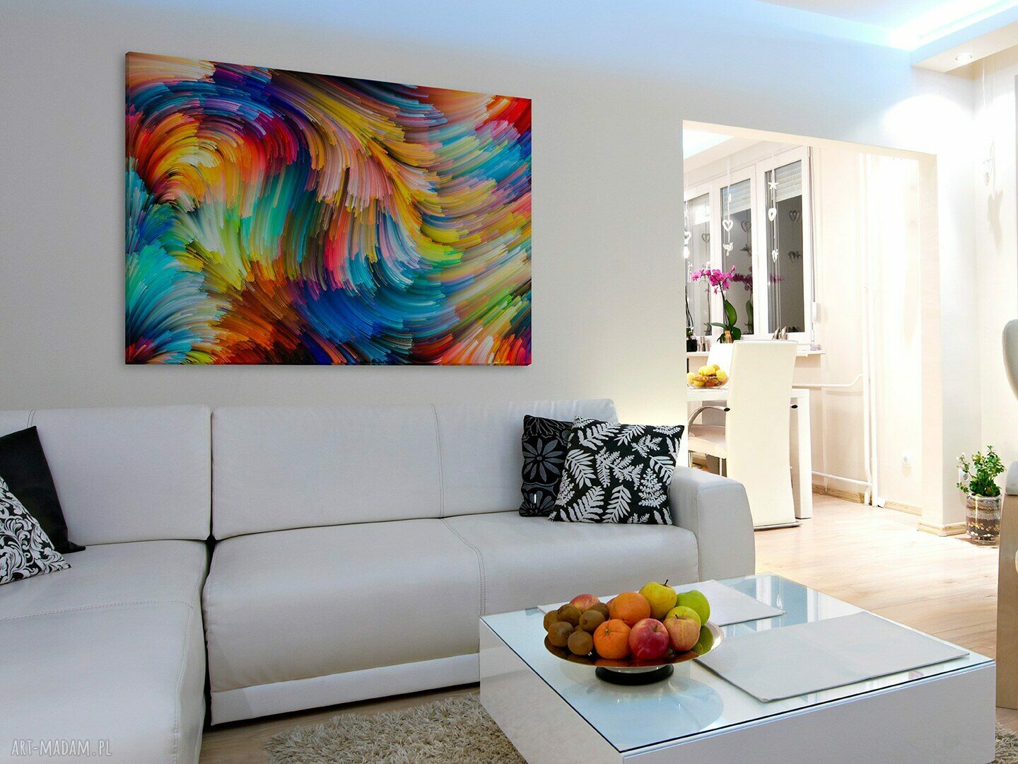 Kolorowe Linie - nowoczesny obraz na płótnie 150x100 cm