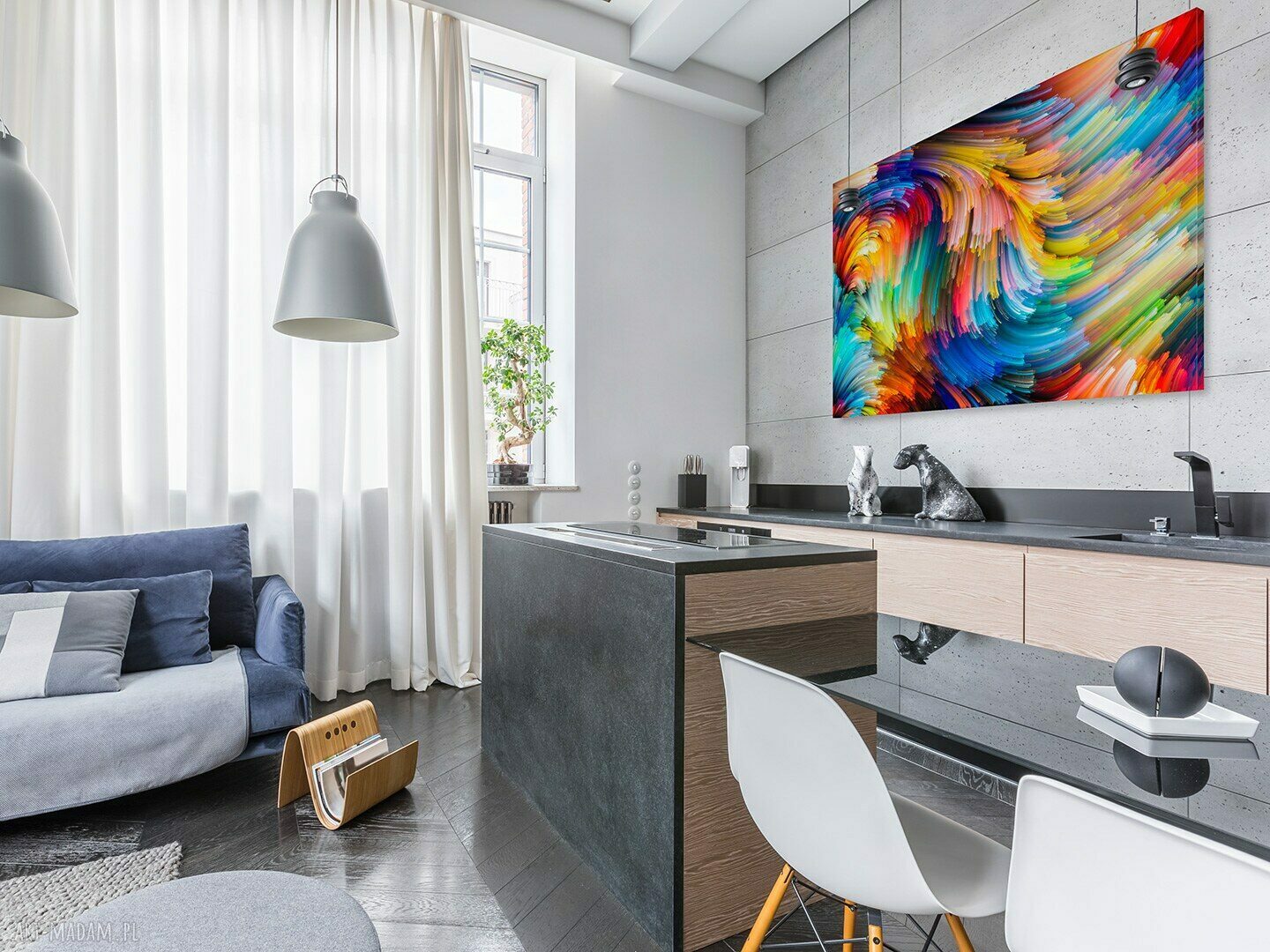 Obraz na płótnie - KOLOROWE LINIE - 120x80 cm (20901)