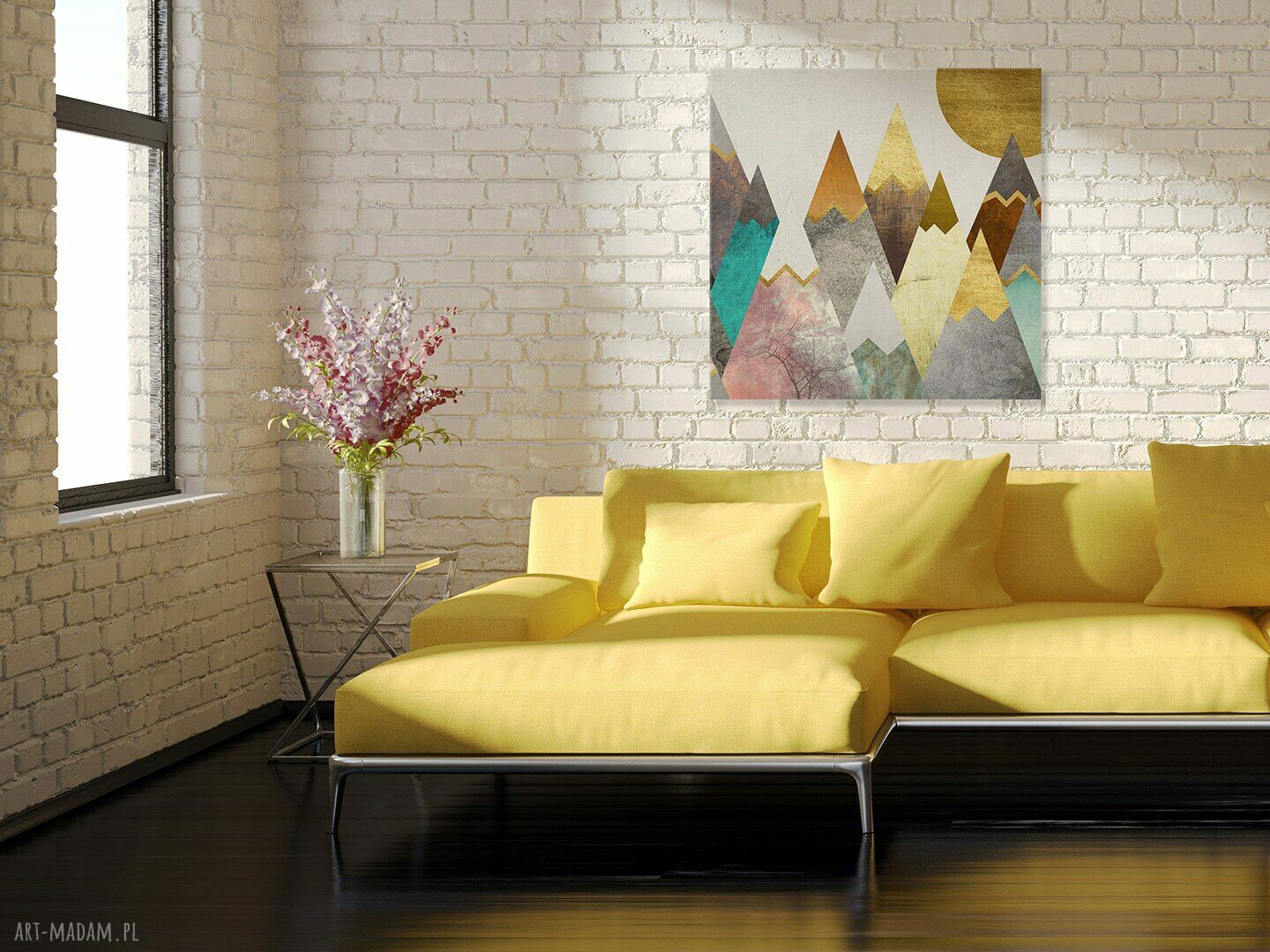 Obraz na płótnie - Góry Pastele - w kwadracie 80x80 cm