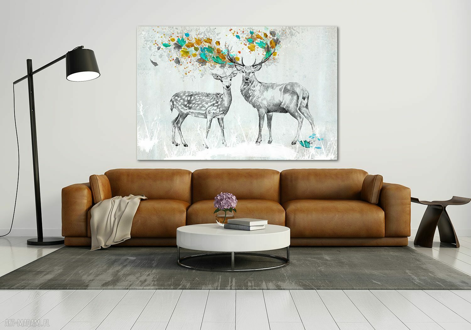 Obraz na płótnie 120x80 cm - Jelenie jesienią 02277, gotowy do zawieszenia
