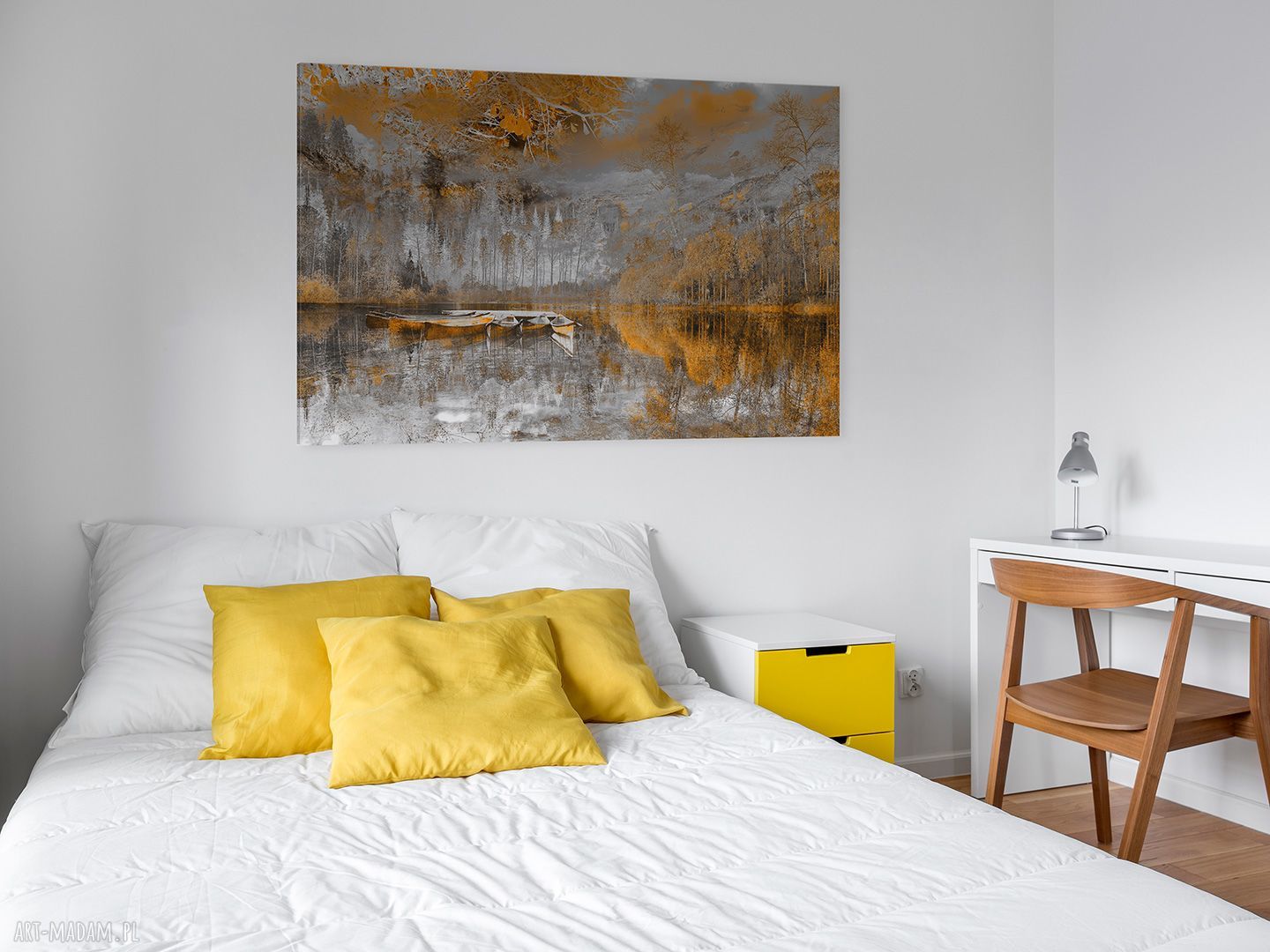 Obraz na płótnie - Pejzaż GÓRY pomarańczowy 100x70 cm (Vaku dsgn)