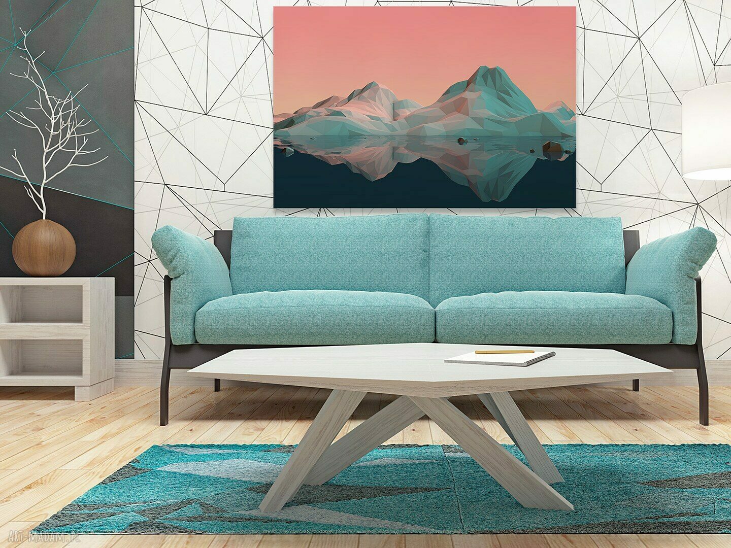 Obraz na płótnie - GEOMETRYCZNA GÓRA - 120x80 cm (54901)