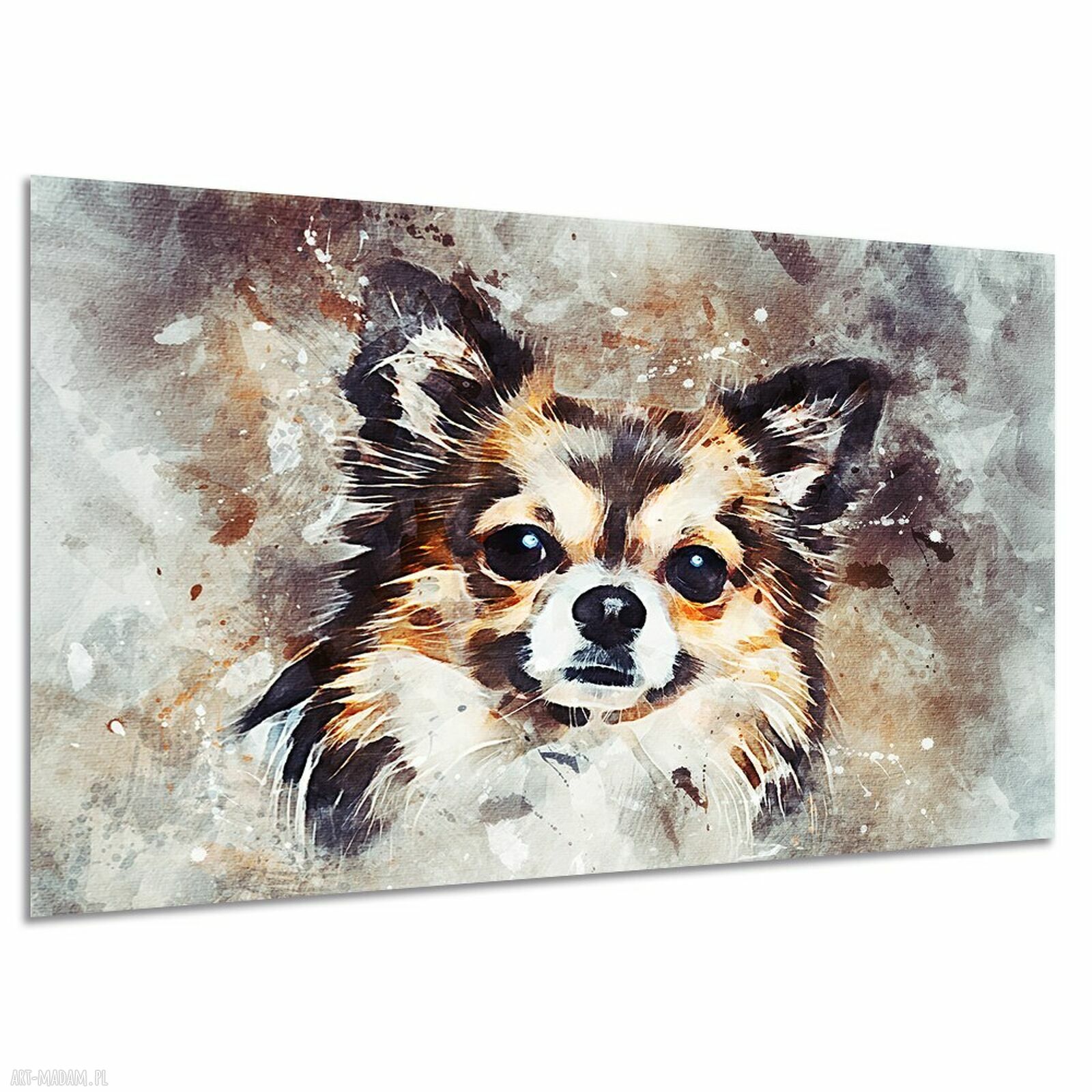 Obraz na płótnie z trzema chihuahua - akwarela 120x80 cm
