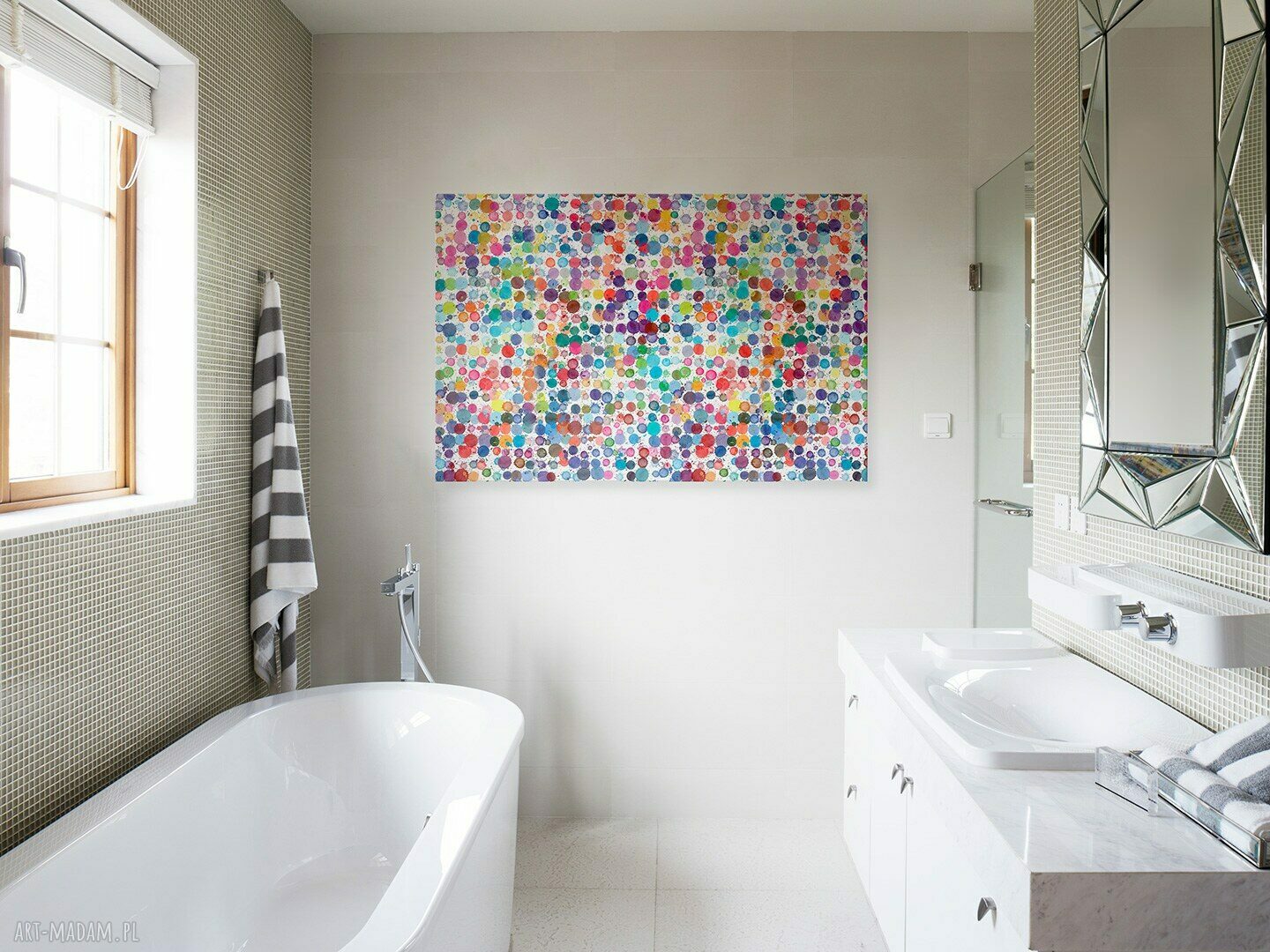 Kolory kropki plamki - obraz na płótnie 120x80 cm (Vaku dsgn)
