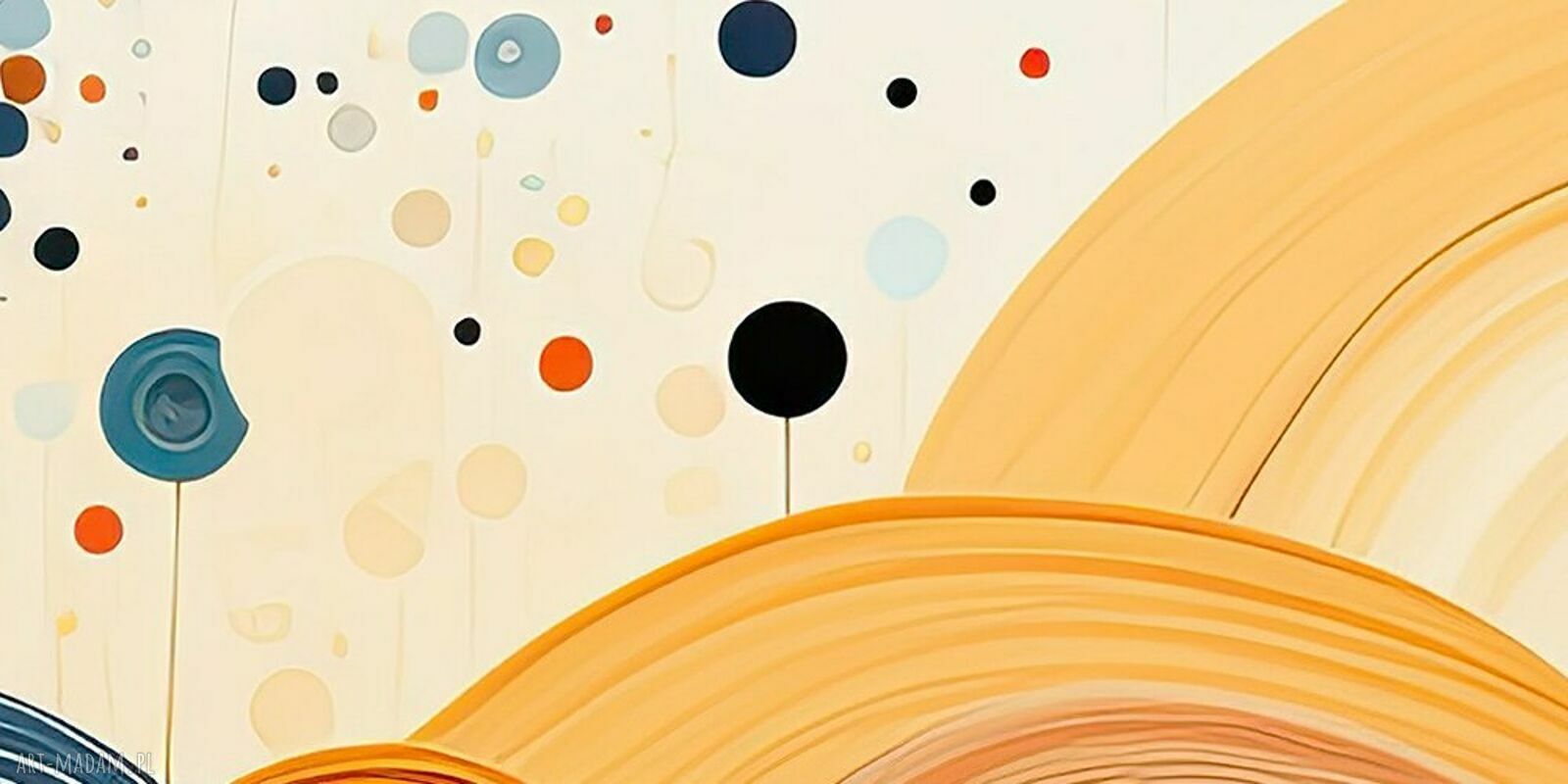 Obraz na płótnie Abstrakcja 68 - koła drzewa 120x80 cm, kolorowy