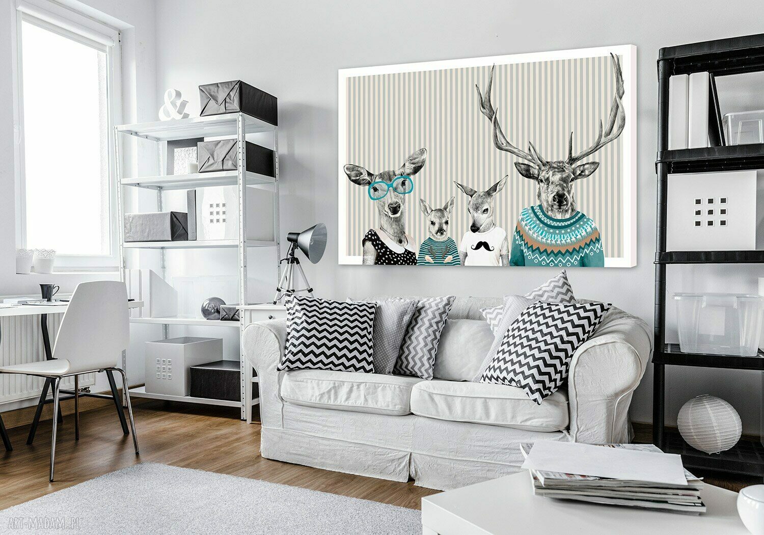Obraz na płótnie Rodzina jeleni z dziećmi 120x80 cm - wysyłka w 24h 02333