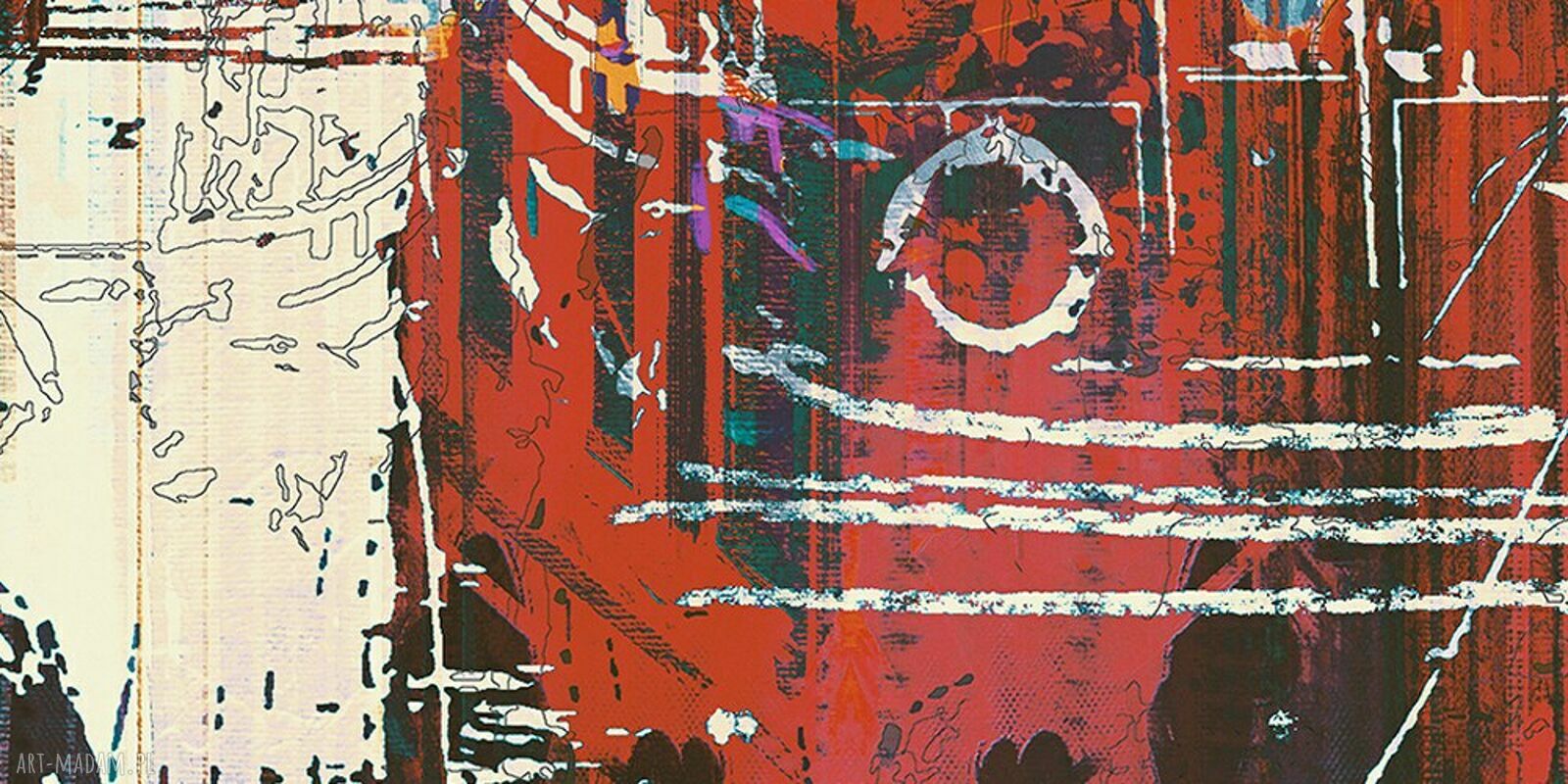 Obraz na płótnie Abstrakcja 65 - kolorowi ludzie spacer pomostem 120x80 cm