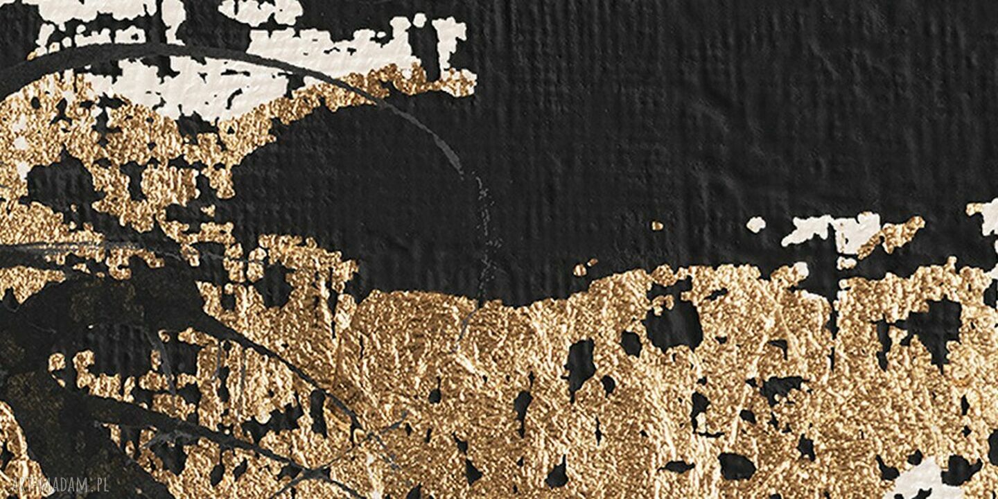 Czarno-złoty obraz abstrakcyjny na płótnie 120x80 cm - loftowe kreski
