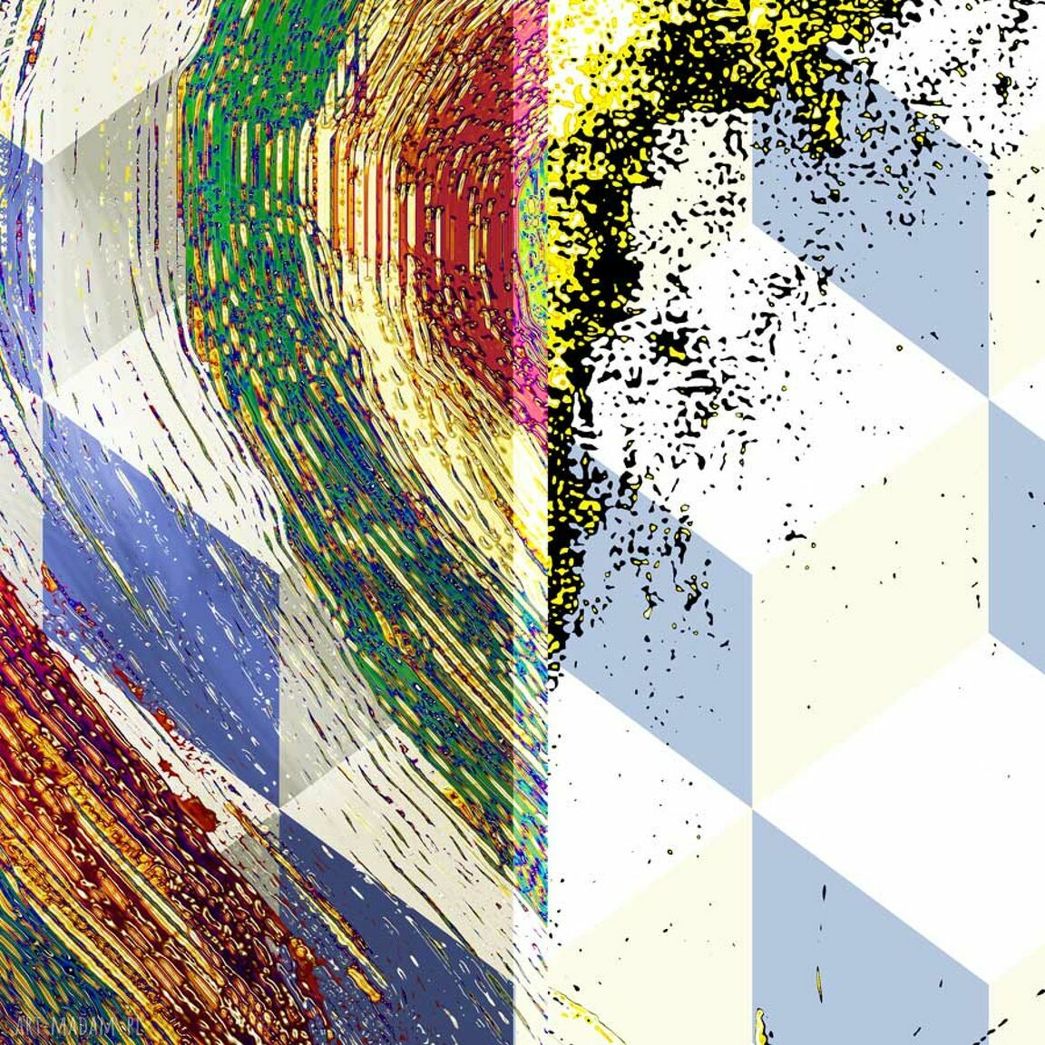 Obraz na płótnie Letnie popołudnie 140x80 - jasna abstrakcja geometryczna do nowoczesnych wnętrz
