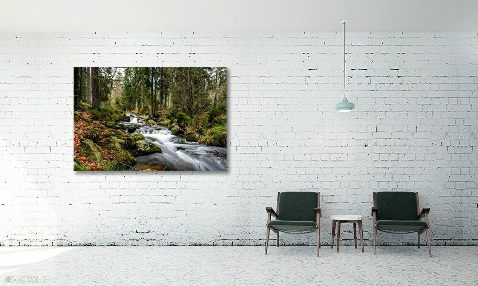 Obraz na płótnie Potok w lesie - pejzaż Karkonoszy 120x80 cm