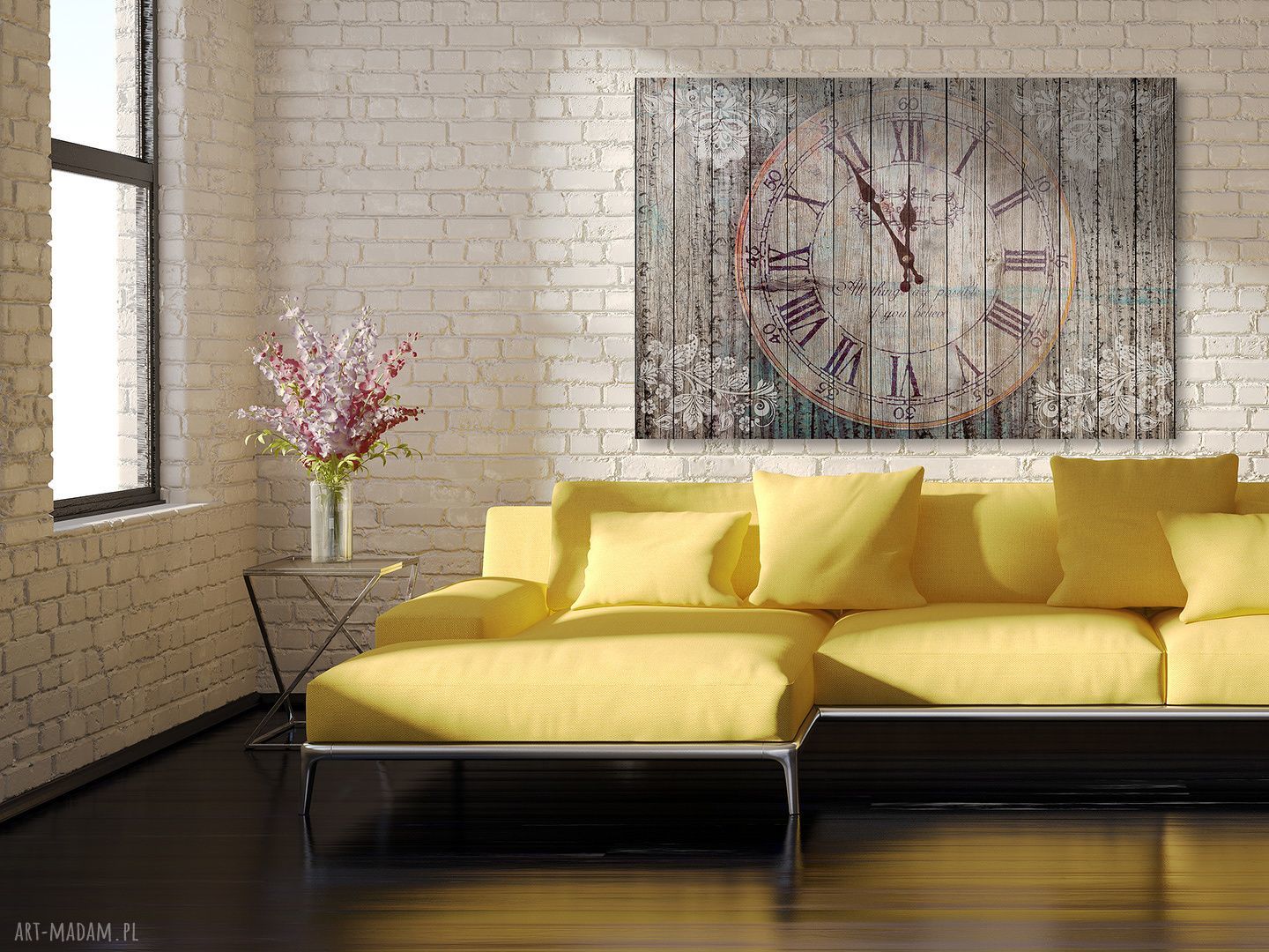 Obraz na płótnie Zegar Prowansja 120x80 cm