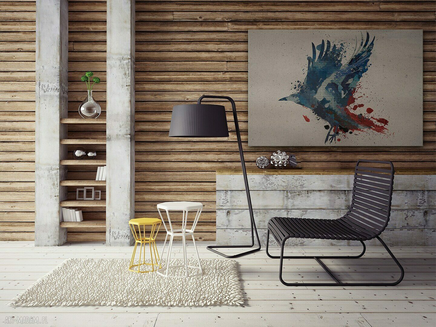 Obraz na płótnie - ABSTRAKCJA PTAK - 120x80 cm (17201)