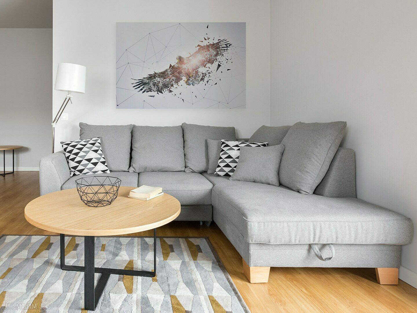 Obraz na płótnie - PTAK ORZEŁ GEOMETRYCZNY NOWOCZESNY - 120x80 cm (76501)