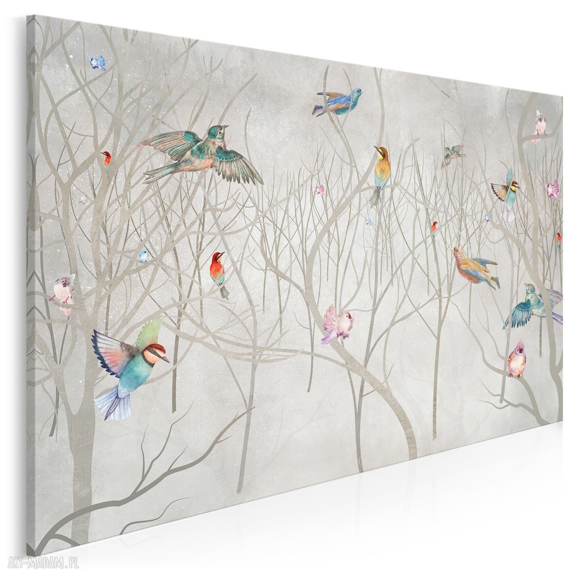 Obraz na płótnie Drzewa i ptaki - natura 120x80 cm (93701)