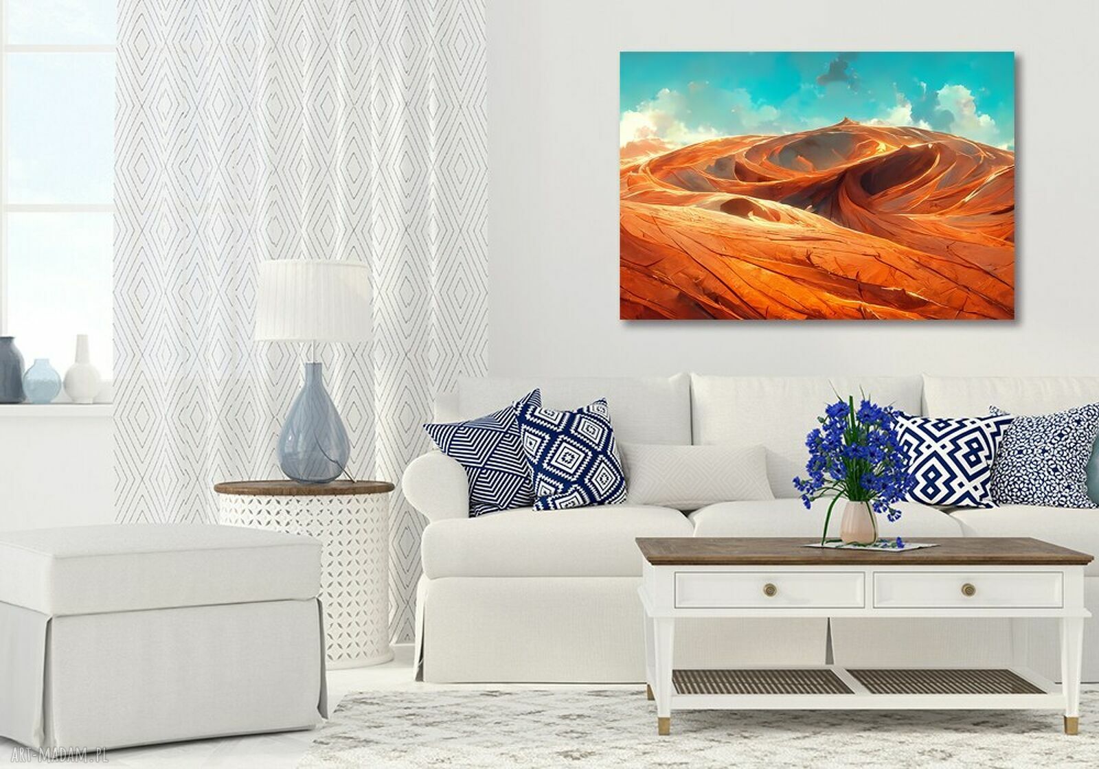 Obraz na płótnie - pustynia, wydmy i abstrakcyjny pejzaż 120x80 cm