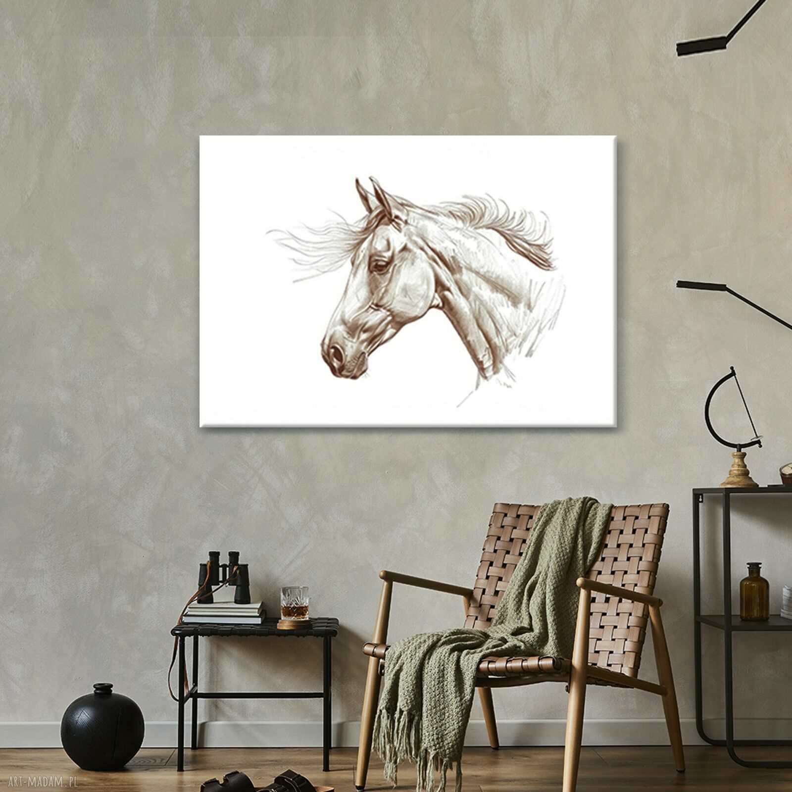 Obraz na płótnie 100x70 cm Koń w stylu digital art (RaspberryEM)