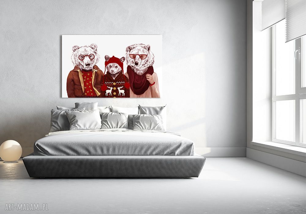 Obraz na płótnie 120x80 cm Rodzina Misiów - wysyłka w 24h