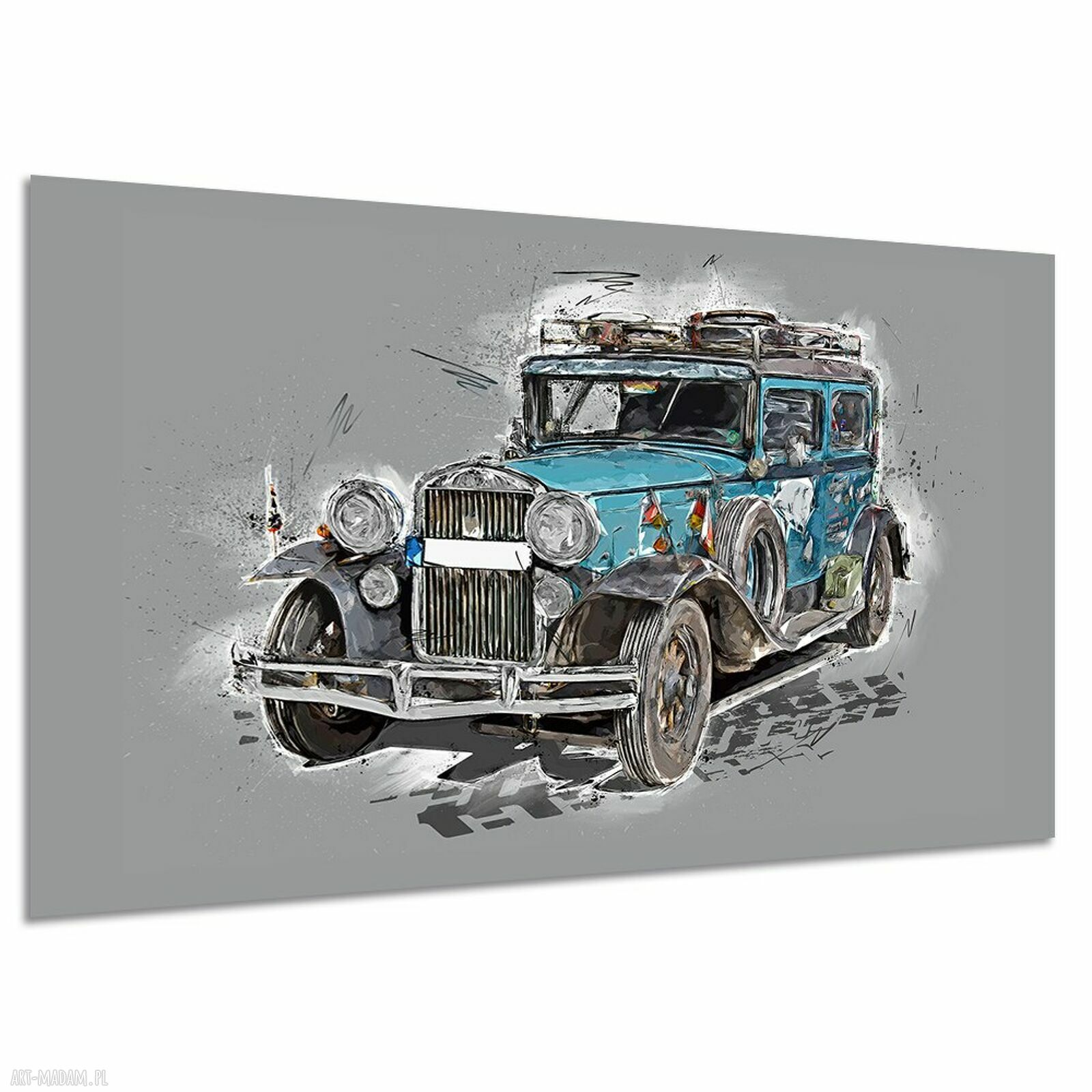 Retro Auto - obraz na płótnie z klasycznym samochodem 120x80 cm
