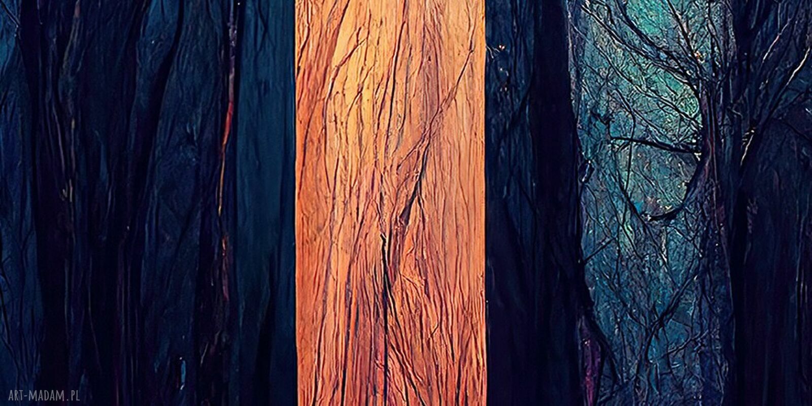 Turkusowy las - abstrakcyjny obraz na płótnie 120x80 cm