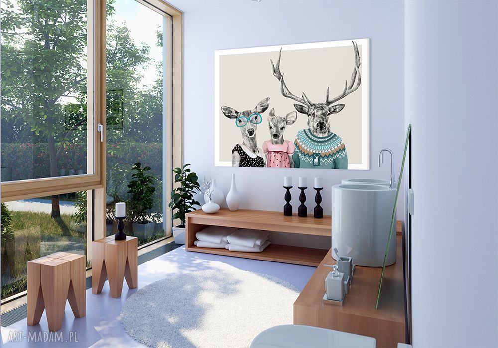 Obraz na płótnie 100x80 cm Rodzina jeleni - wysyłka w 24h