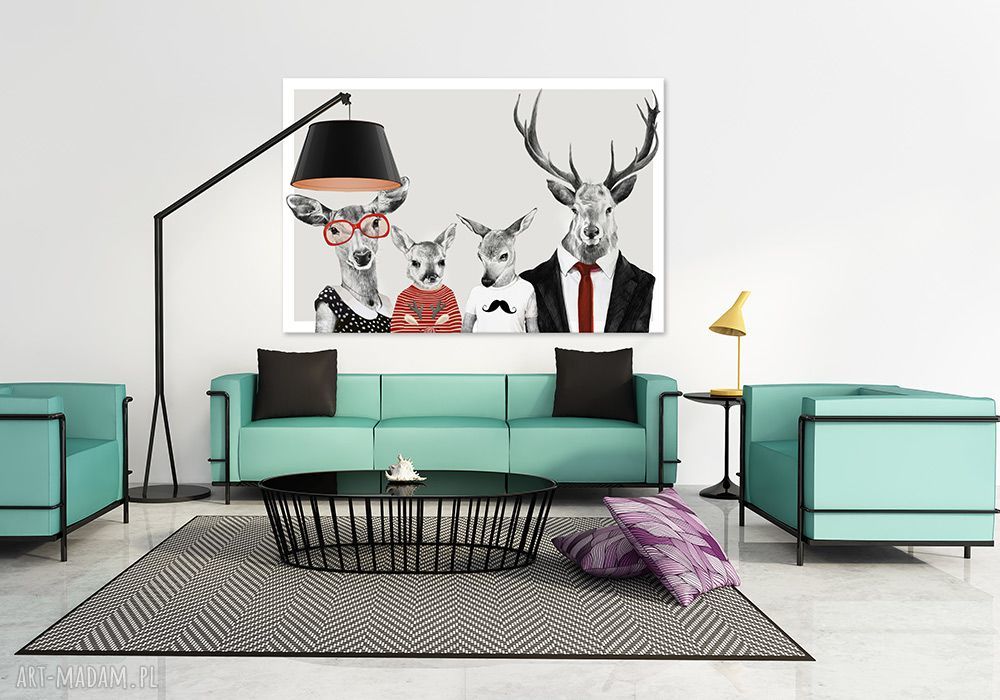 Obraz na płótnie 120x80 cm - Rodzina hipstersów 2